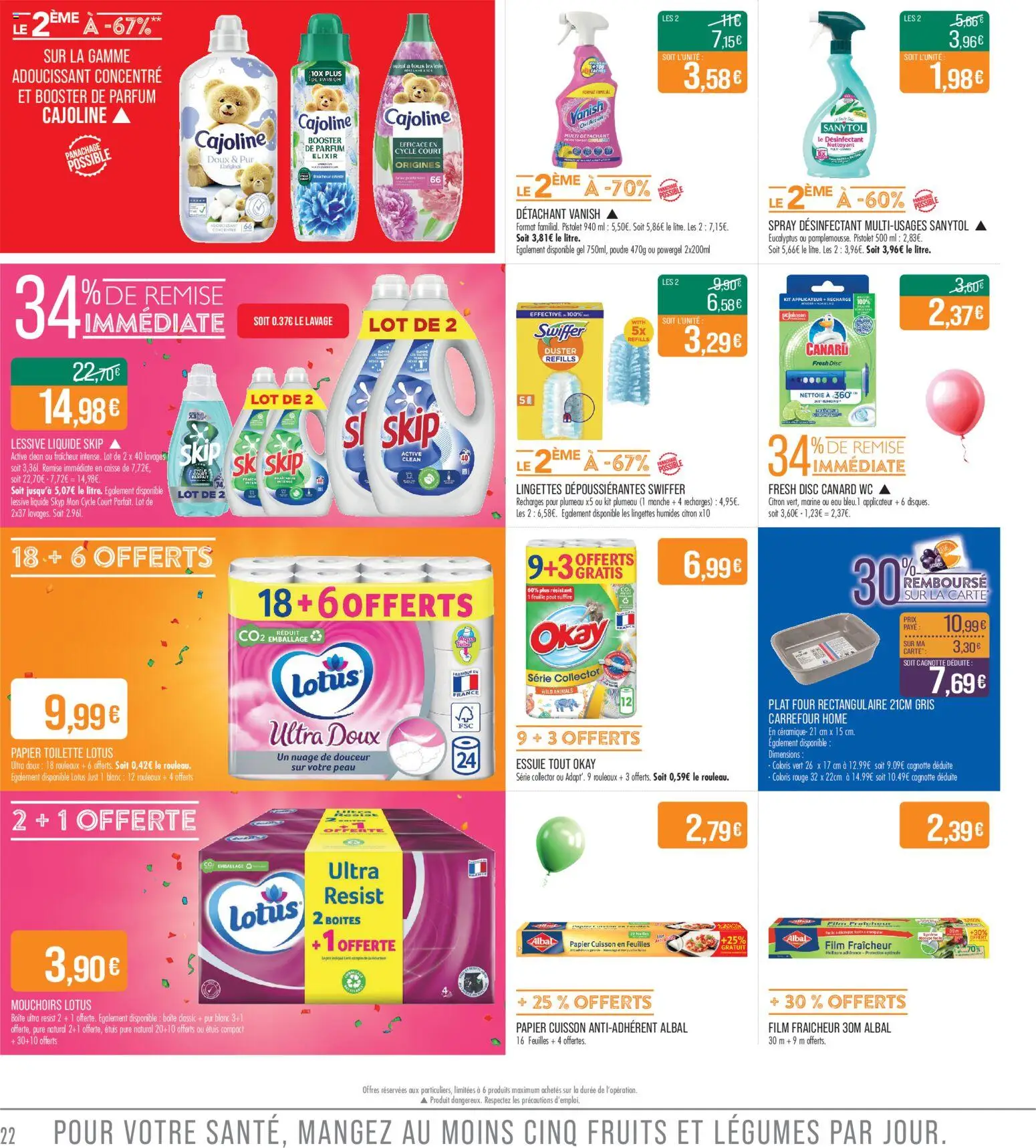 {H1} | Page: 22 | Produits: Citron, Papier toilette, Lessive Liquide, Lessive