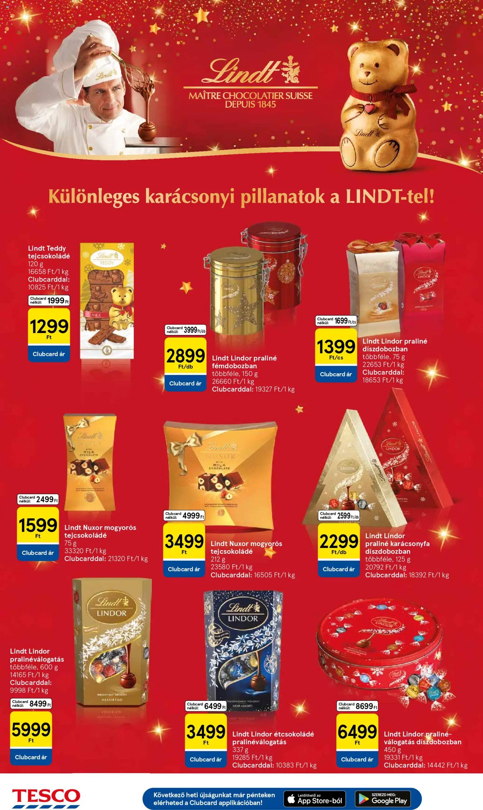 Tesco akciós ujság - amely érvényes a következő dátumtól: 11.12.2025 | Oldal: 32 | Termékek: Karácsonyfa, Praliné, Étcsokoládé, Tejcsokoládé