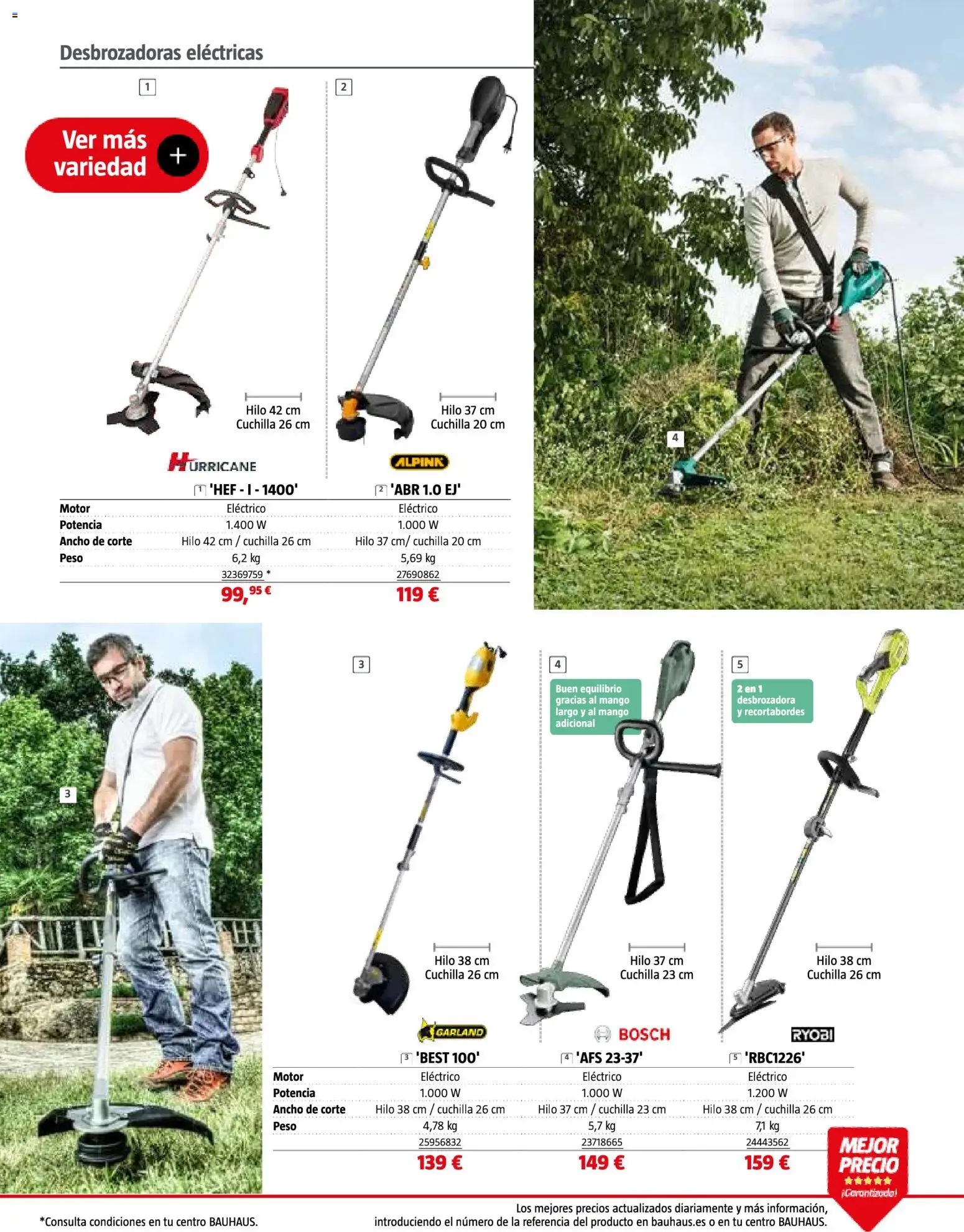 Bauhaus Jardín │ válido desde el 16.03.2026 | Página: 19 | Productos: Desbrozadora, Peso, Ρούτερ