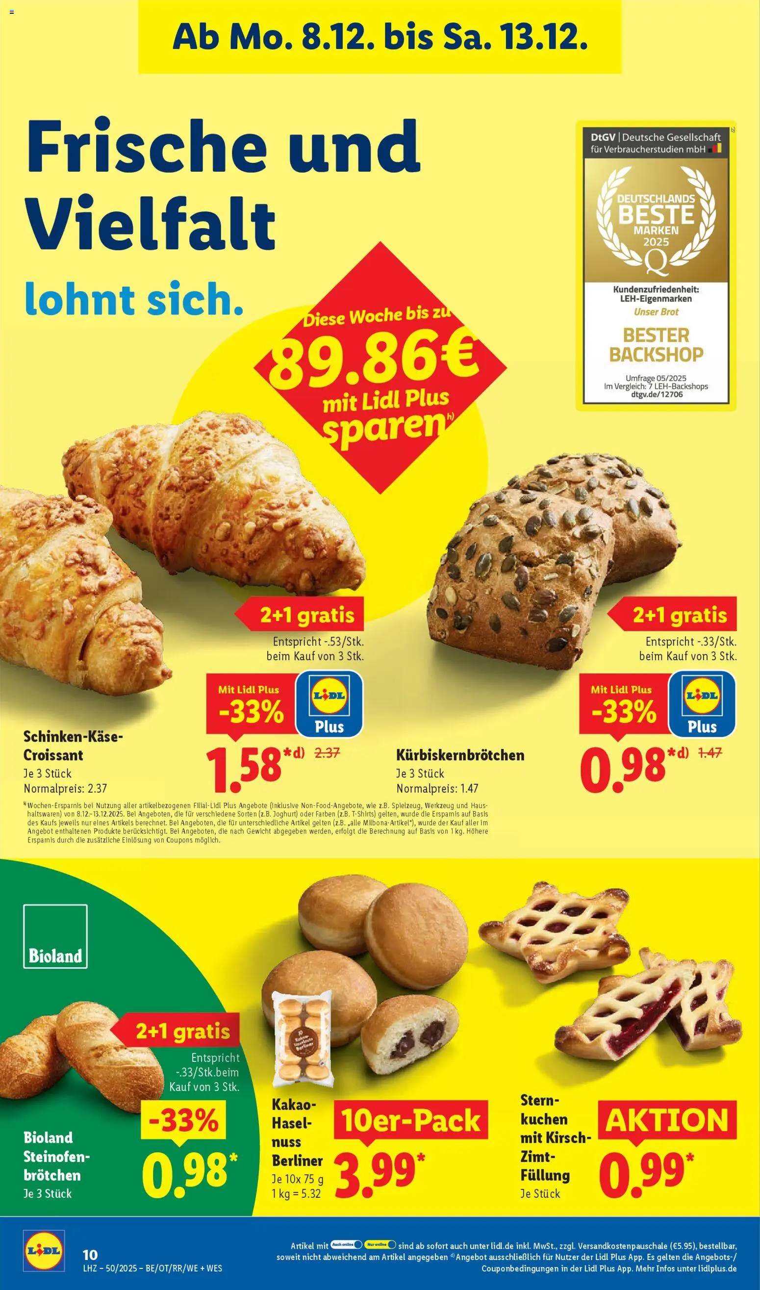 Lidl Prospekt Grimma – gültig ab 08.12.2025 | Seite: 18 | Produkte: Gewicht, Croissant, Brot, Kuchen