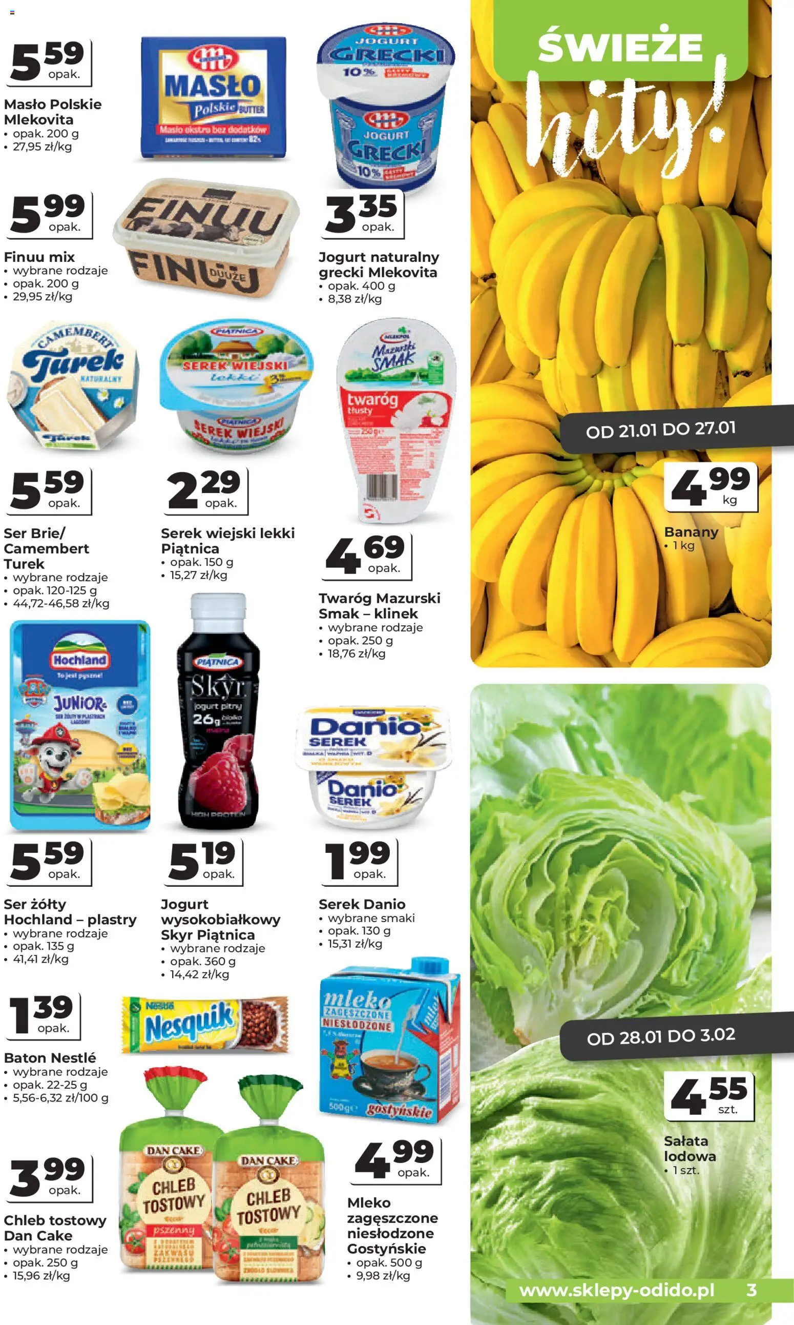 Odido Gazetka od 21.01.2026 | Strona: 3 | Produkty: Ser żółty, Serek, Jogurt naturalny, Ser
