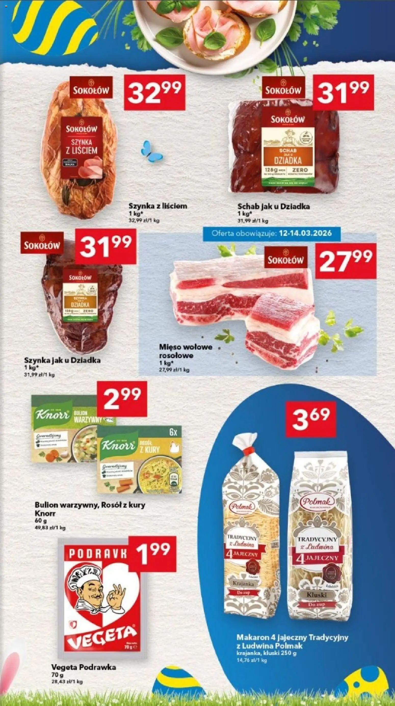 Lewiatan gazetka - Legnica od 12.03.2026 | Strona: 3 | Produkty: Schab, Mięso, Szynka, Makaron