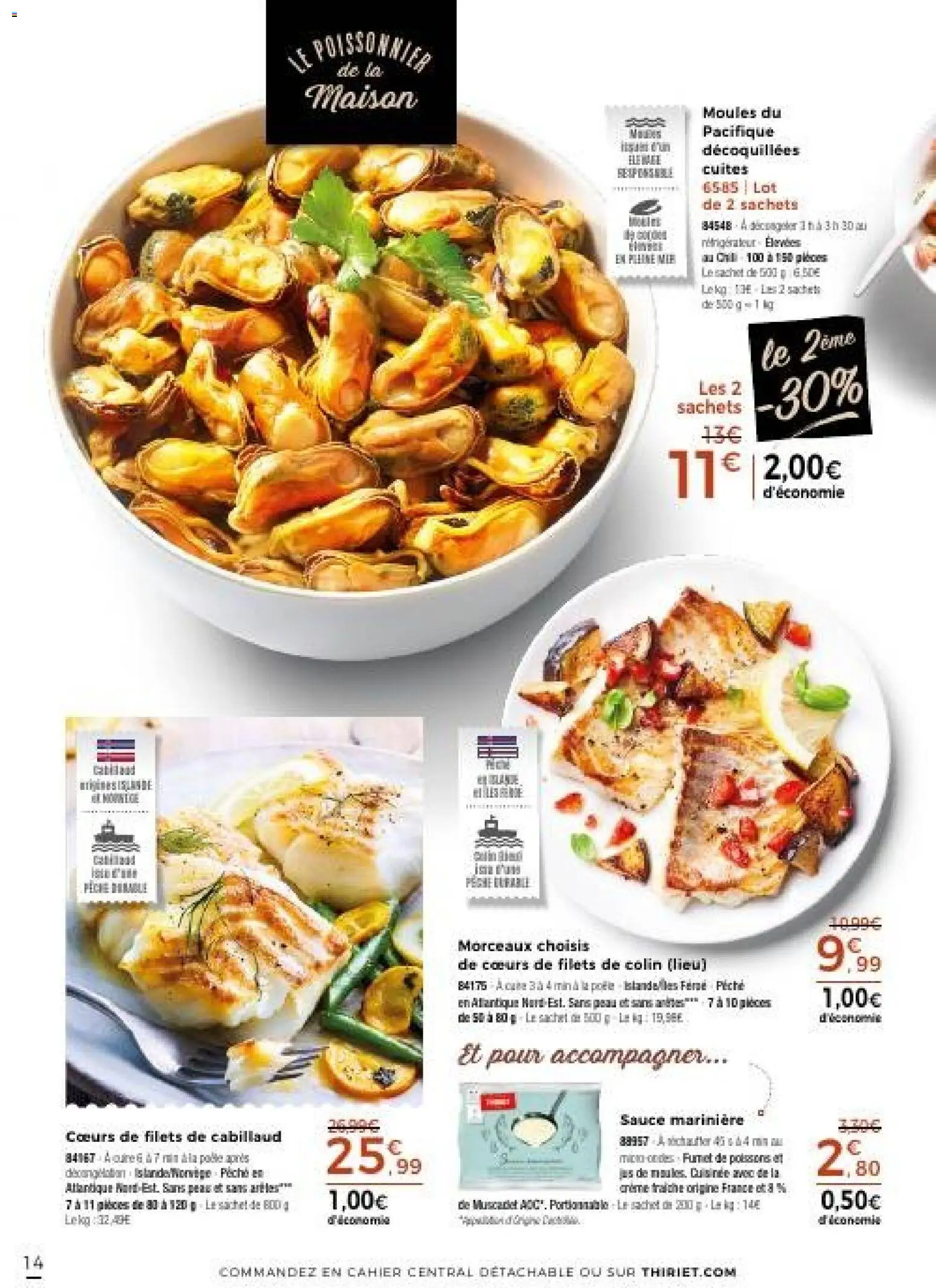 {H1} | Page: 14 | Produits: Marinière, Jus, Crème fraiche, Crème