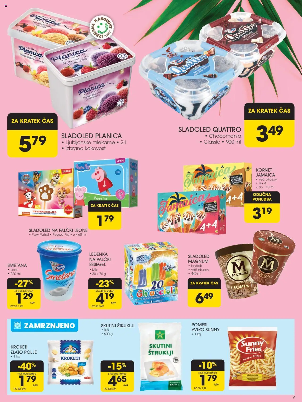 Tuš katalog │ velja od 13.08.2025 | Stran: 9 | Izdelki: Štruklji, Ananas, Smetana, Sladoled