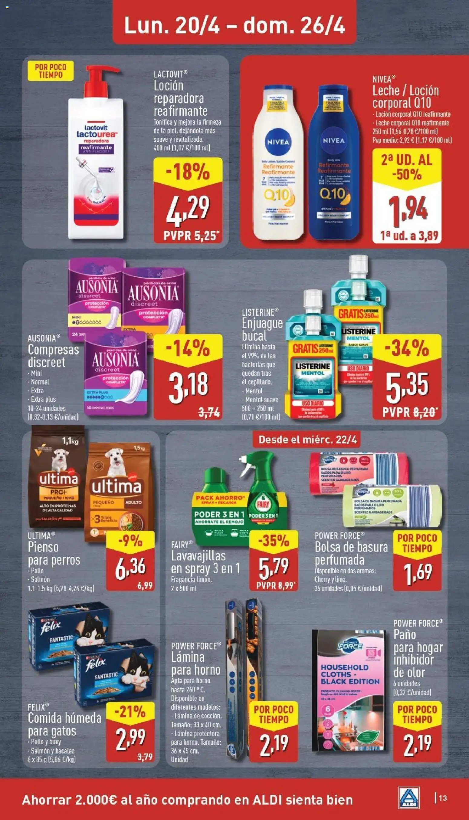 Aldi folleto Canarias │ válido desde el 20.04.2026 | Página: 13 | Productos: Fragancia, Loción corporal, Lavavajillas, Γλυφιτζούρι