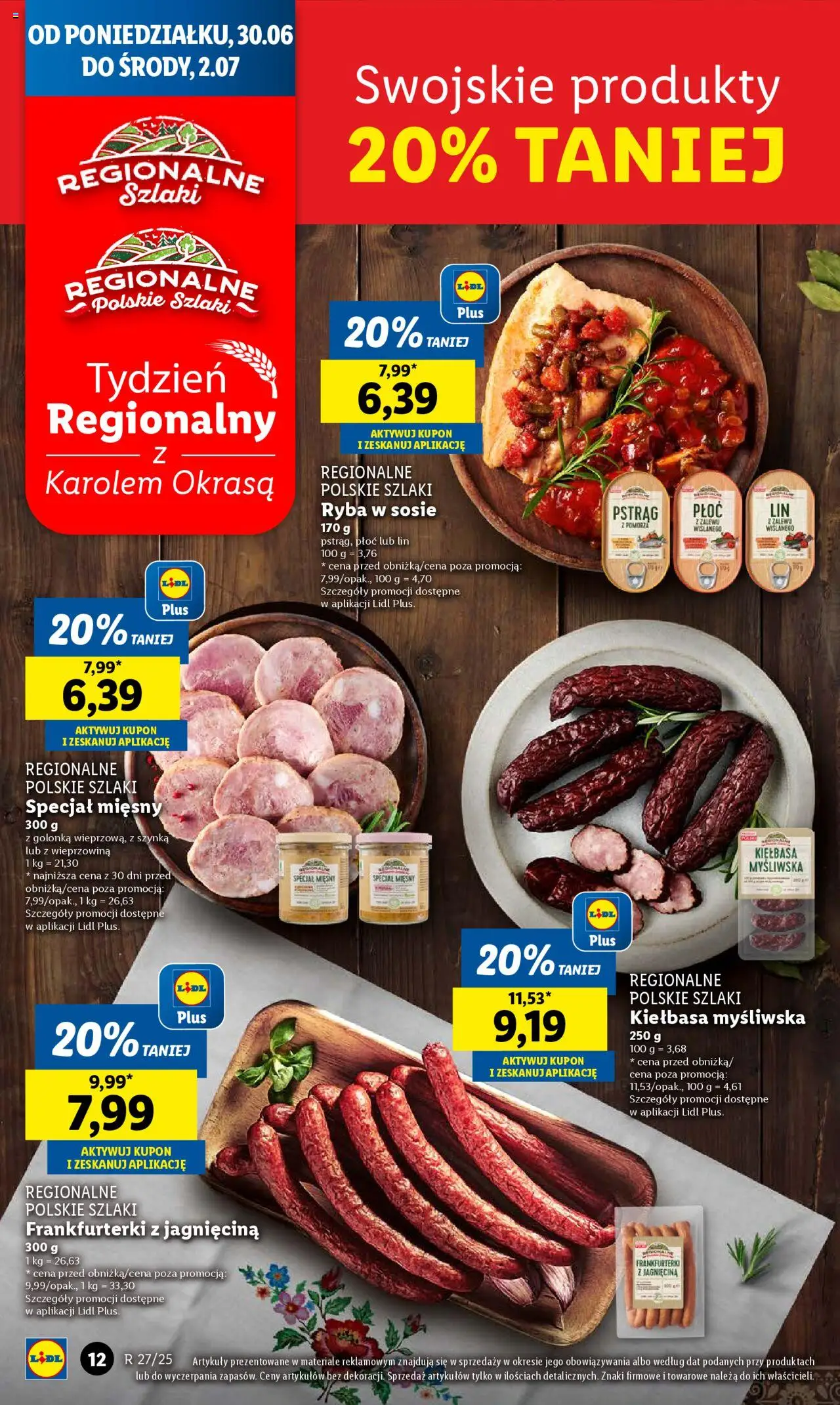 Lidl Gazetka od 30.06.2025 | Strona: 16 | Produkty: Jagnięcina, Szynka, Wieprzowina, Ryba