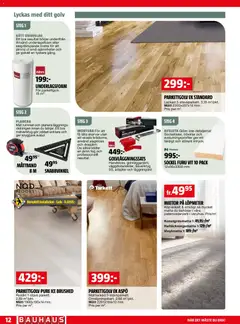 Bauhaus erbjudanden - Förhandsvisning av reklamblad från butik Bauhaus aktuell från 01.03.2026 | Sida: 12 | Produkter: Matta, Måttband, Adapter