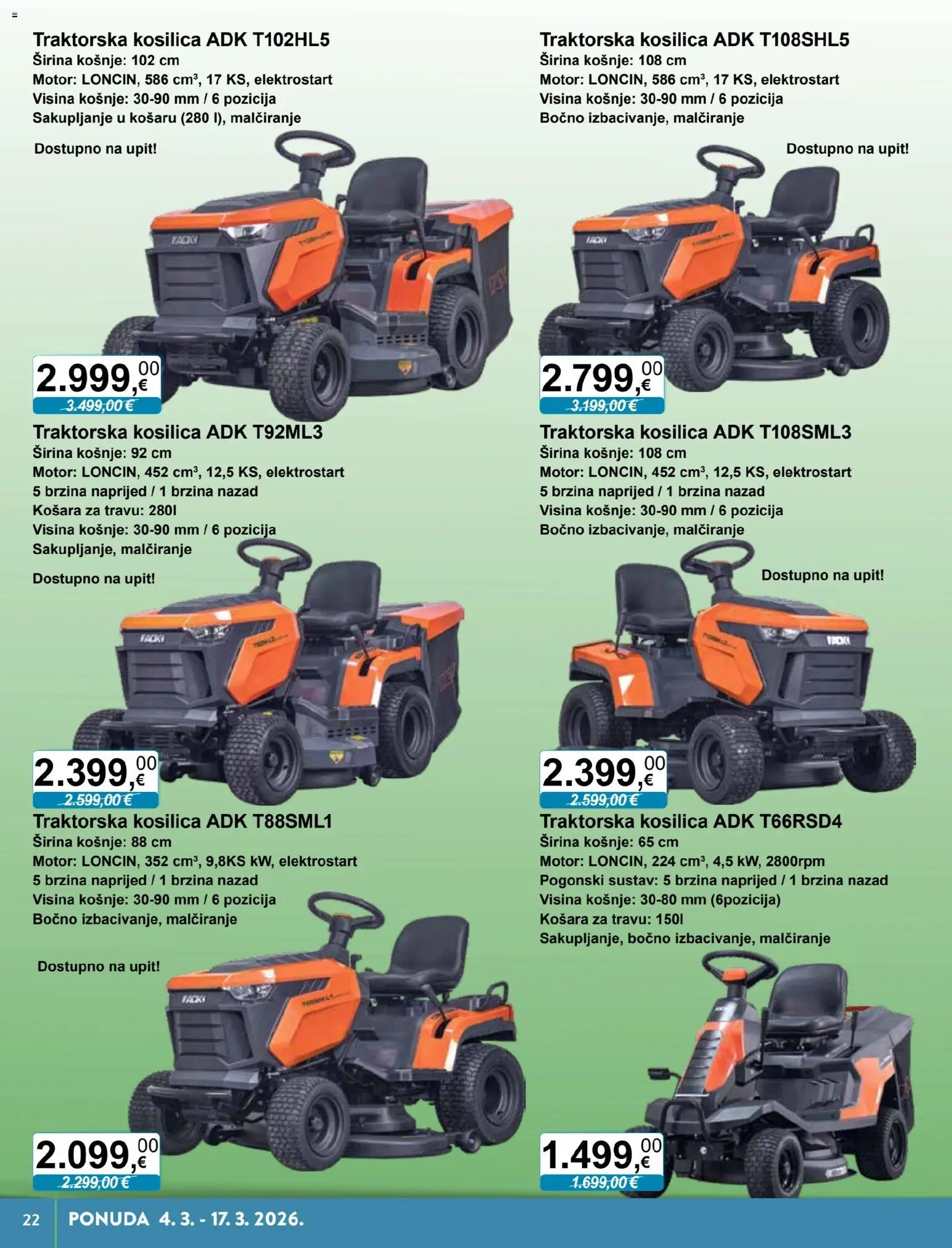 KTC katalog | vrijedi od 04.03.2026 | Stranica: 17 | Proizvodi: Kosilica, Košara, Traktorska kosilica