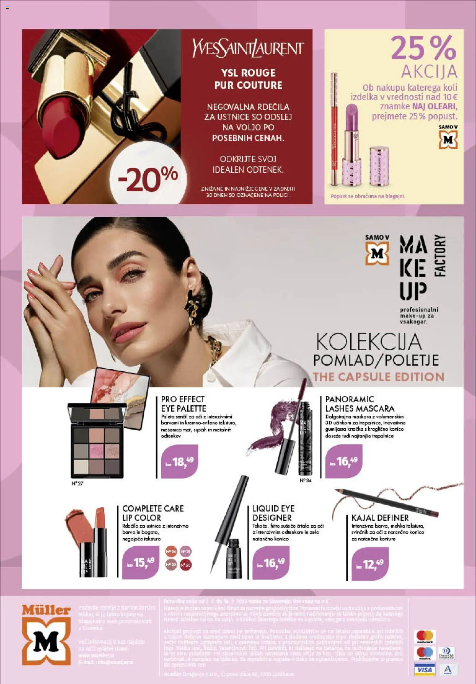 Novi Müller katalog ponudbe – veljaven od 02.02.2026 | Stran: 8 | Izdelki: Paleta senčil, Maskara, Crtalo za oci, Svinčnik
