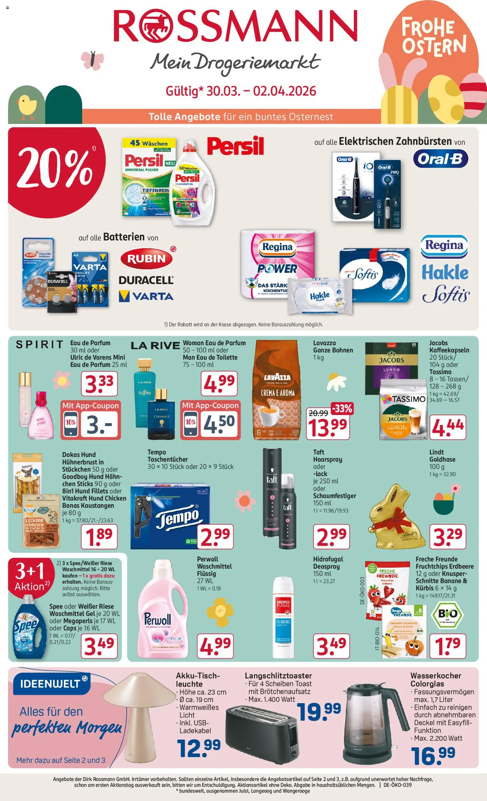 Rossmann Prospekt 	 – gültig ab 30.03.2026 | Seite: 1 | Produkte: Haarspray, Deospray, Eau de Parfum, Kürbis