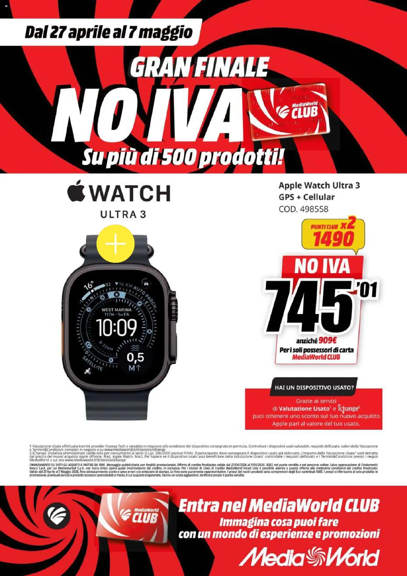 Volantino Media World del 27.04.2026 | Pagina: 62 | Prodotti: Apple Watch