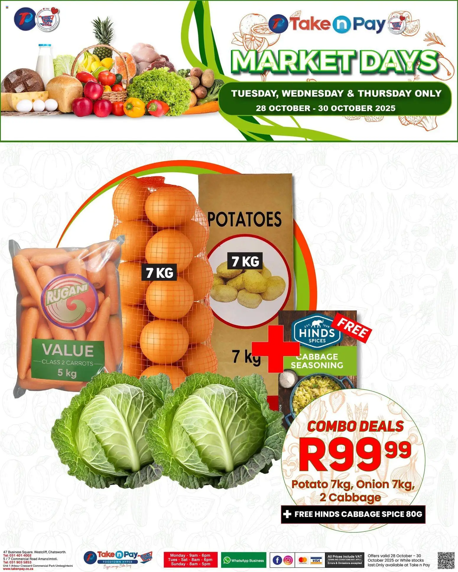 New Take n Pay catalogue – valid from 28.10.2025 | Page: 6 | Products: Seasoning, Carrots, Spices, Potatoes