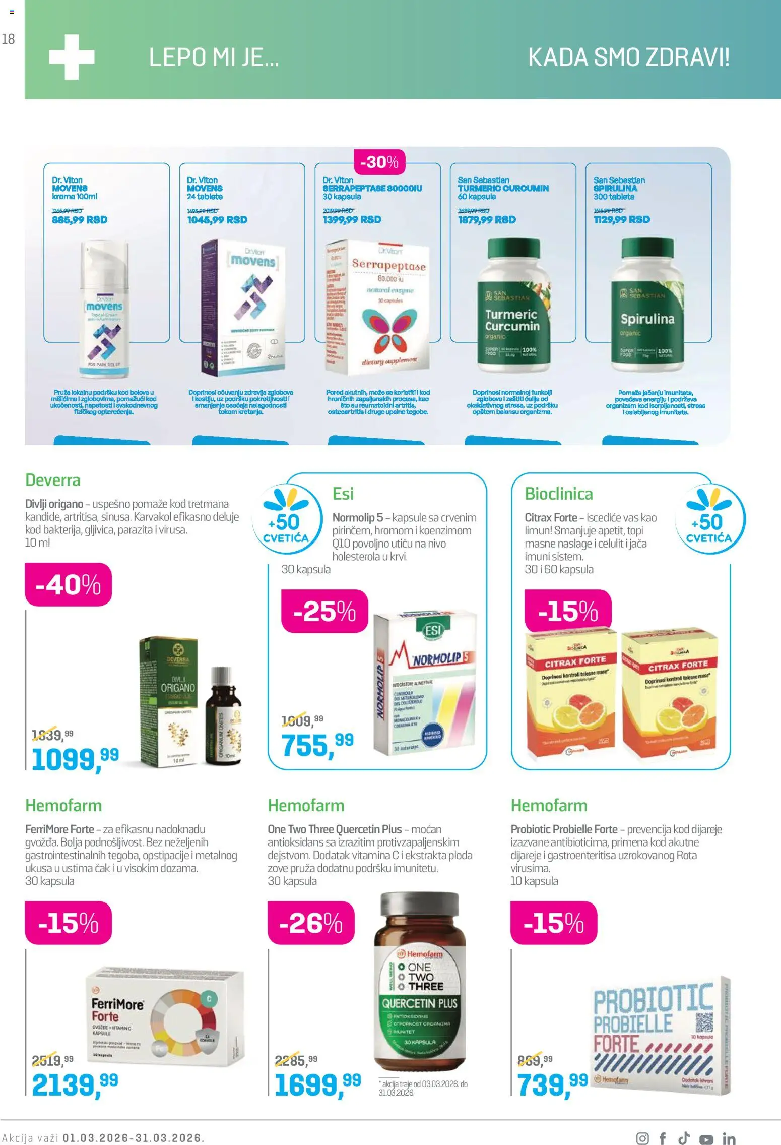 Lilly drogerie katalog - važi od 01.03.2026 | Strana: 18 | Proizvode: Kapsule, Sto, Krema, Limun