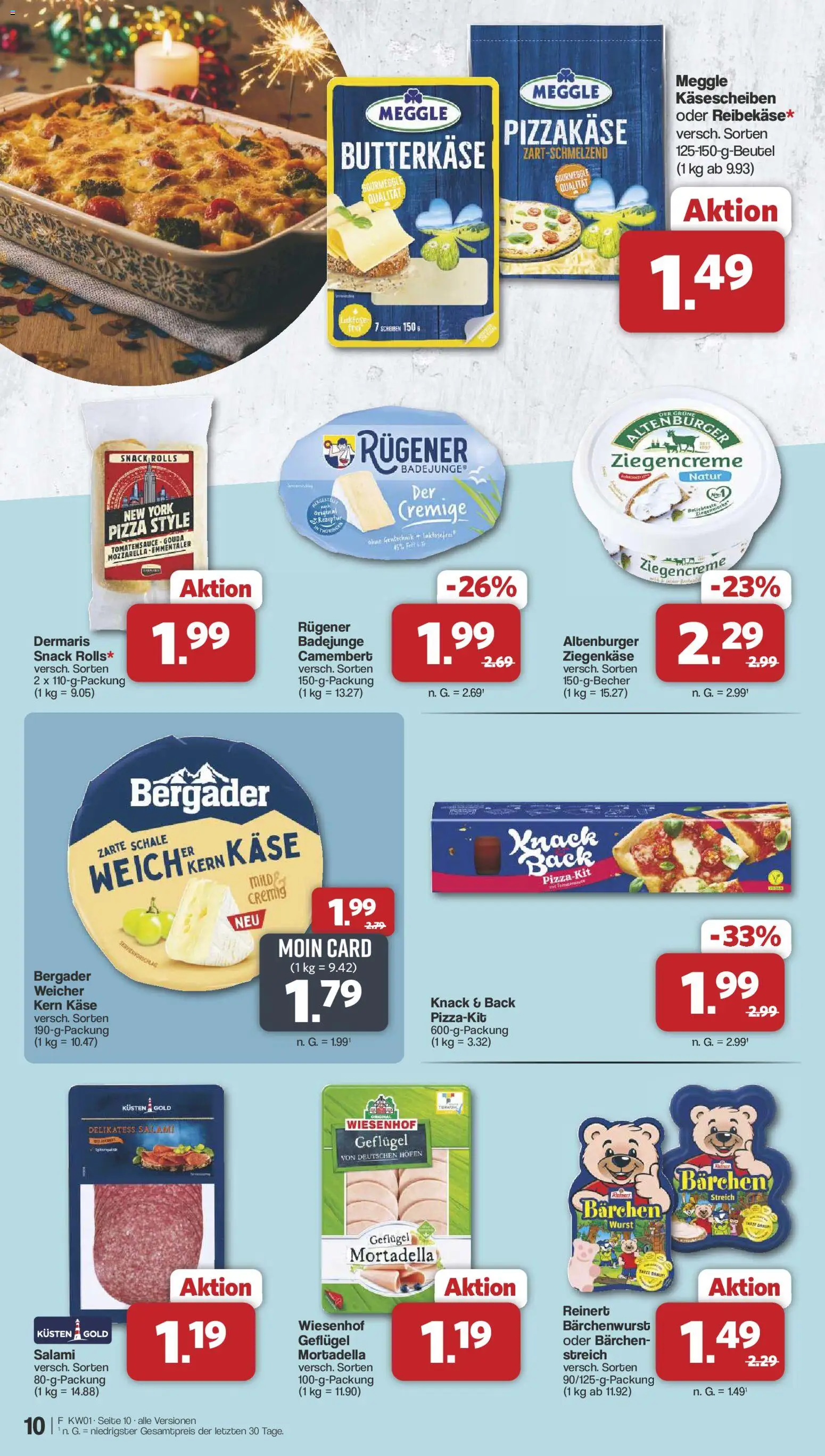Famila Nordwest Prospekt 	 – gültig ab 29.12.2025 | Seite: 10 | Produkte: Käse, Wurst, Salami, Pizza