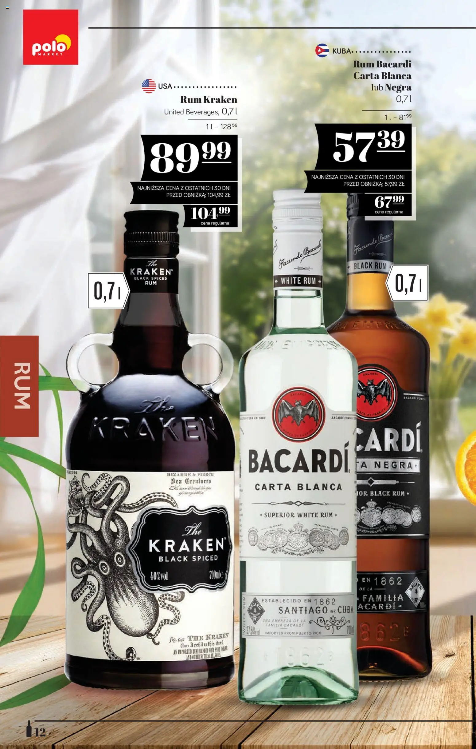 POLOmarket katalog - Alkoholi od 09.04.2026 | Strona: 12 | Produkty: Rum Bacardi, Rum Kraken, Rum