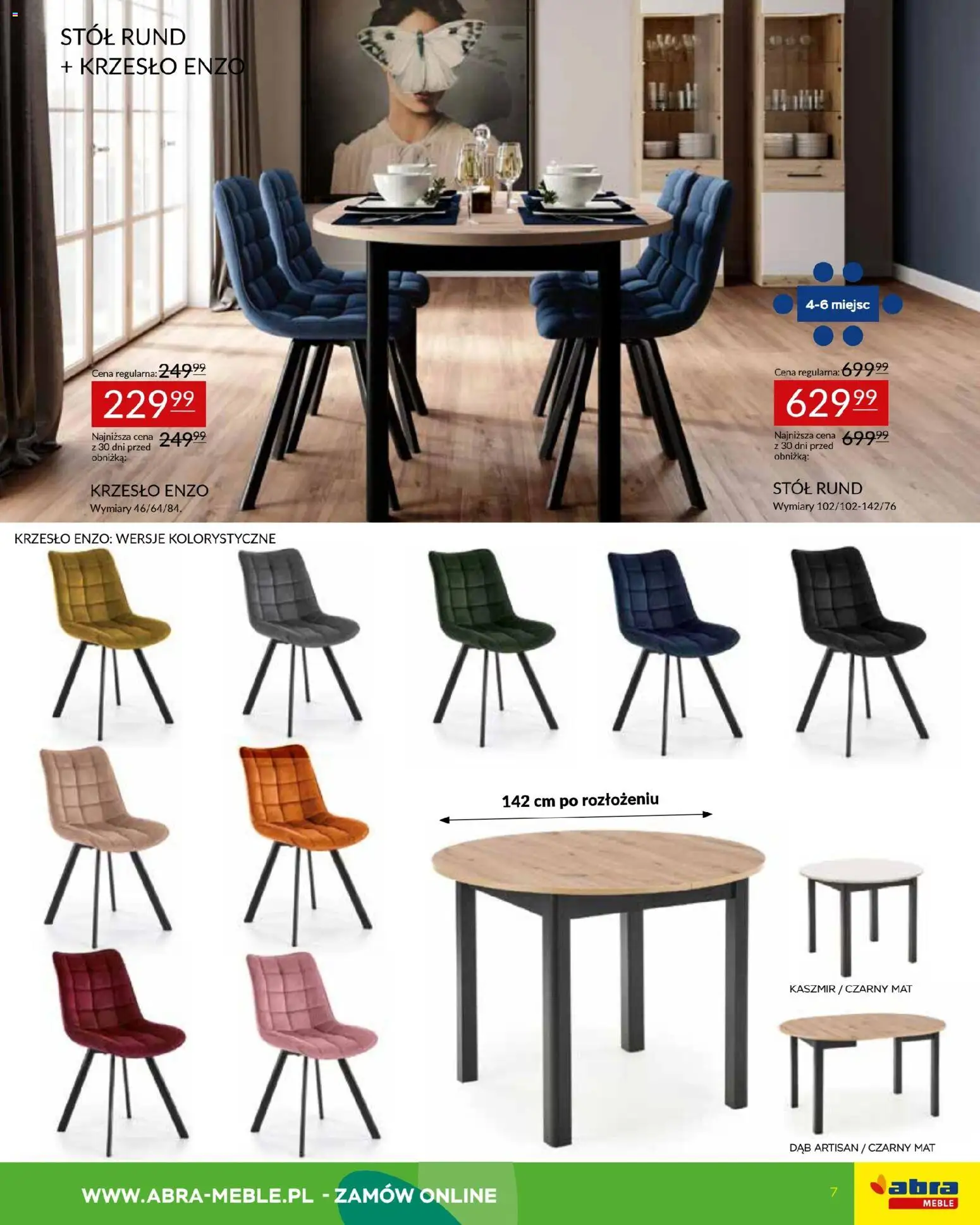 Abra meble gazetka od 12.03.2026 | Strona: 7 | Produkty: Stół, Krzesło