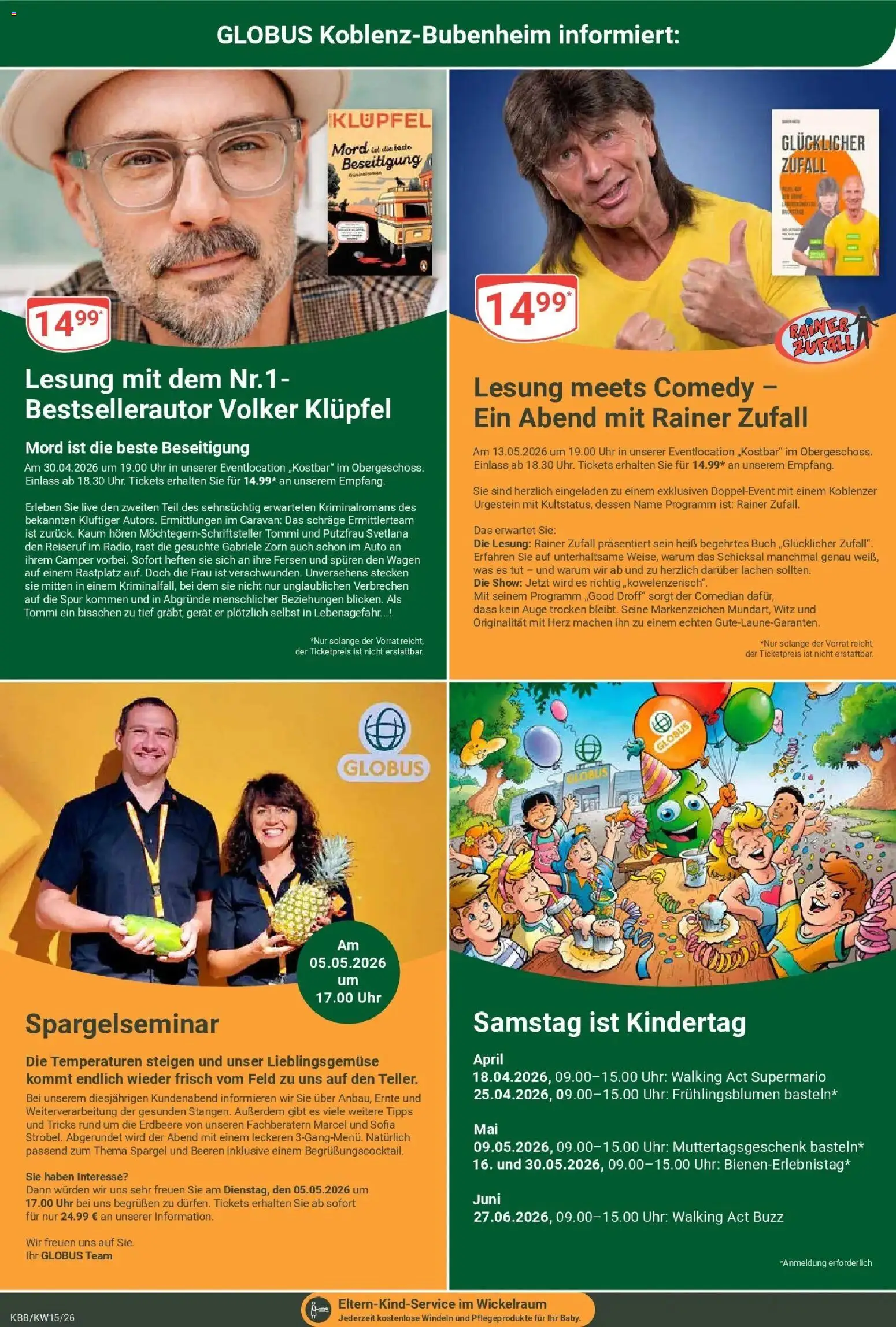 Globus prospekt Koblenz-Bubenheim	 – gültig ab 07.04.2026 | Seite: 15 | Produkte: Walking, Spargel, Uhr