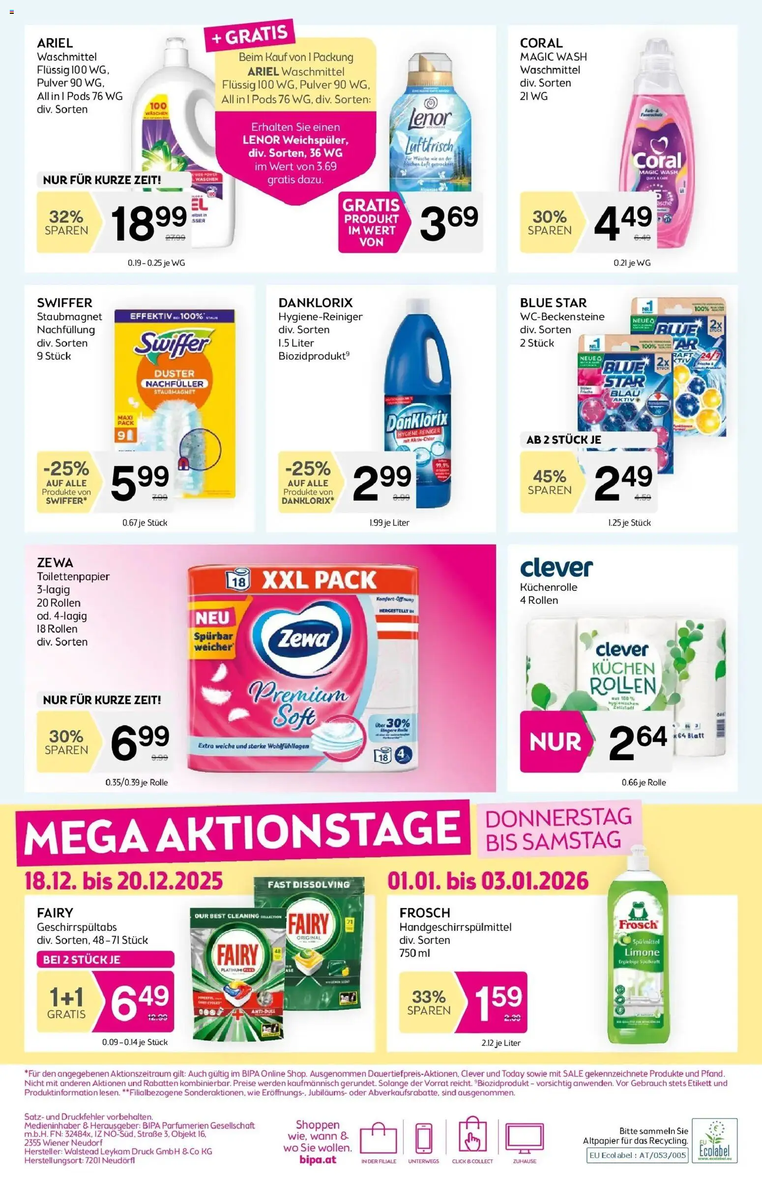 Bipa Flugblatt gültig ab 18.12.2025 | Seite: 12 | Produkte: Waschmittel
