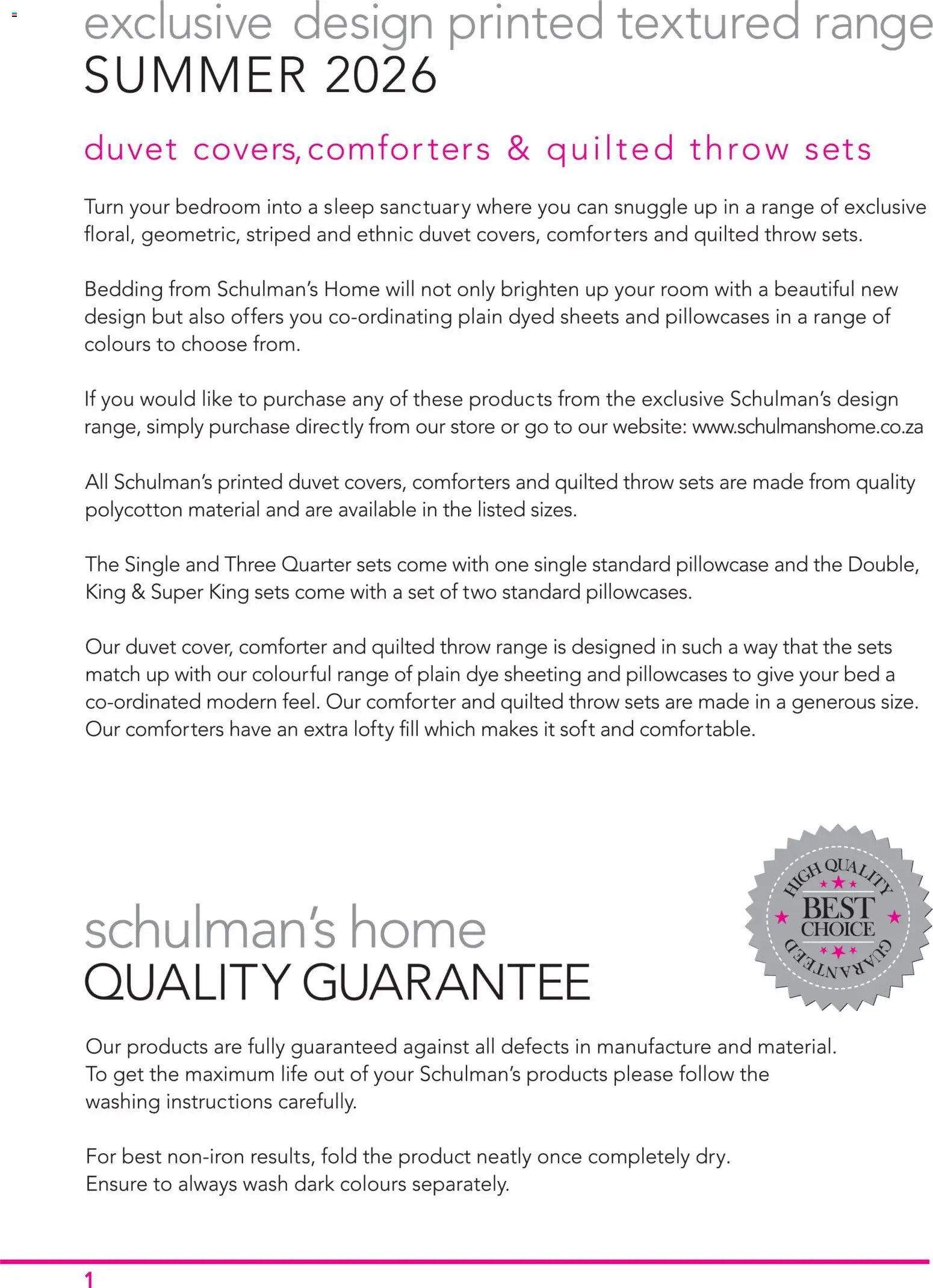 New Schulman's Home catalogue – valid from 17.11.2025 | Page: 2 | Products: Duvet, Bed, Dye