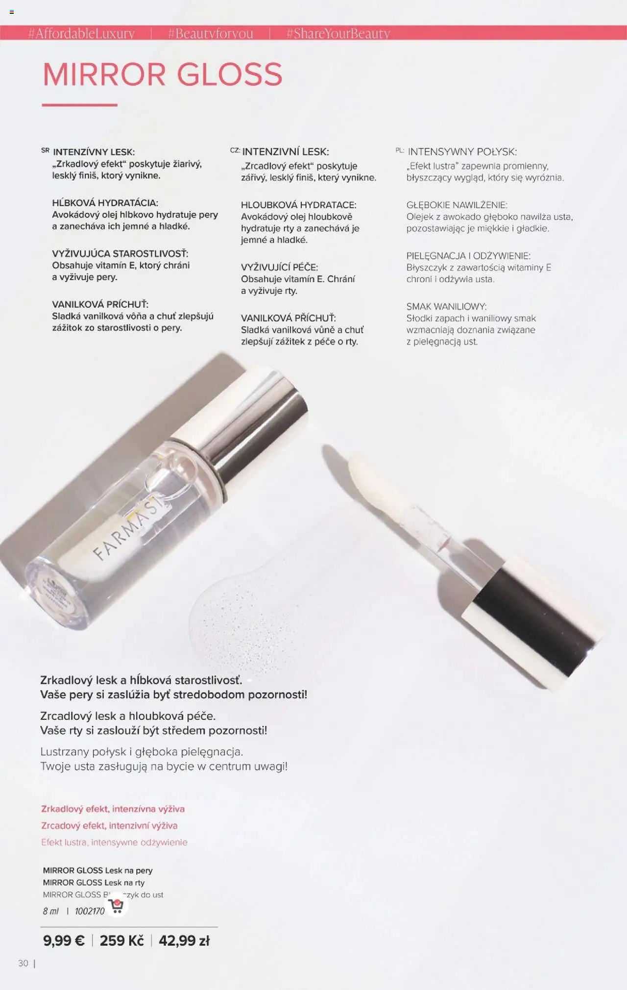 Nové Farmasi akcie – leták je platný od 24.09.2025 | Strana: 30 | Produkty: Olej, Lesk na pery