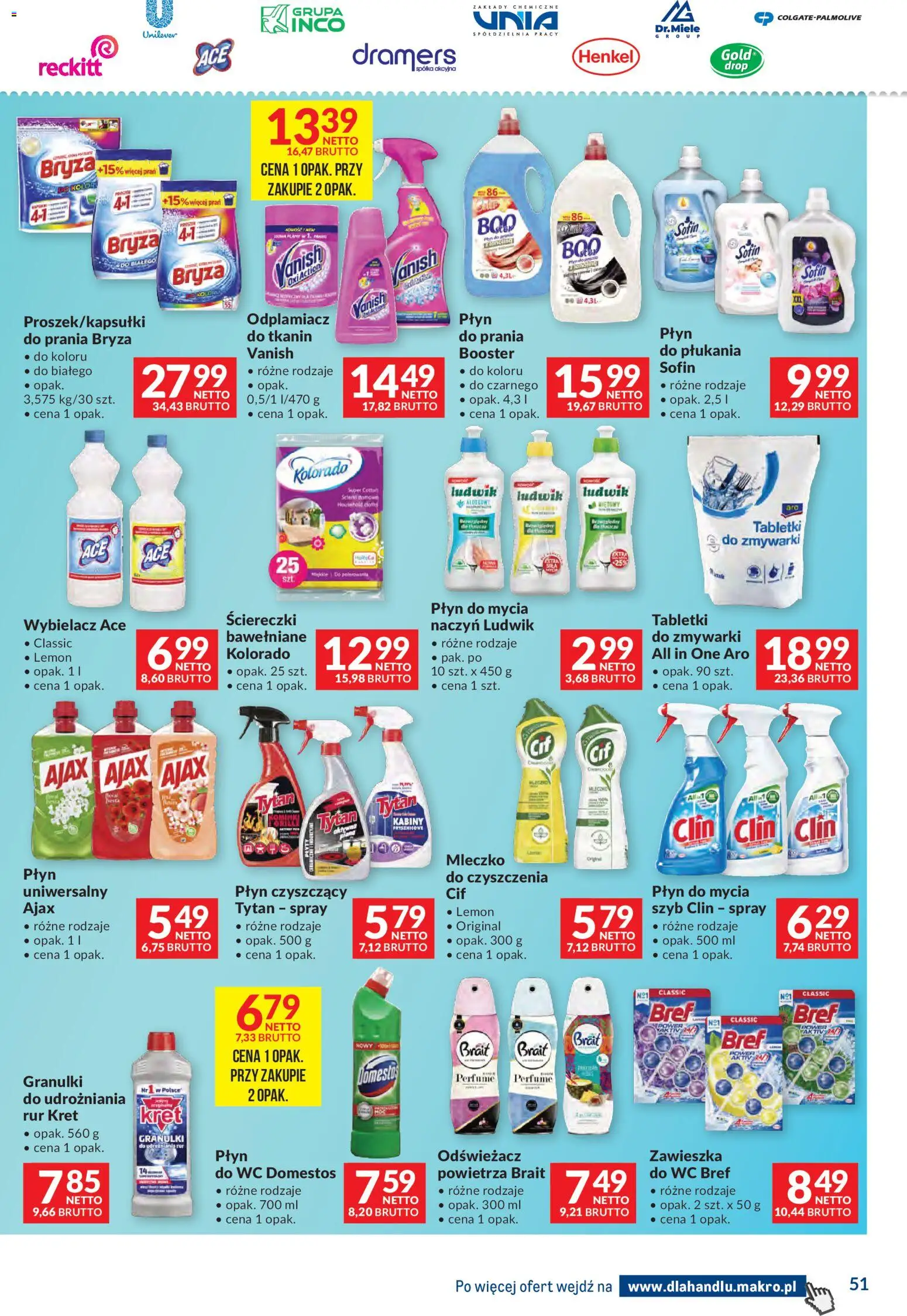 Makro Gazetka - Dystrybucja do sklepów od 09.12.2025 | Strona: 51 | Produkty: Vanish, Domestos, Odplamiacz, Tabletki do zmywarki