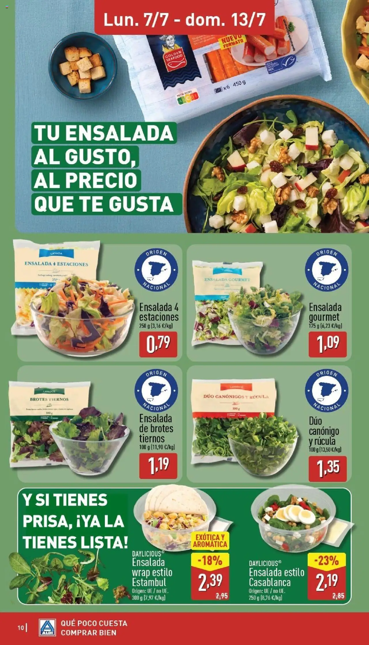 Aldi folleto Baleares │ válido desde el 07.07.2025 | Página: 10 | Productos: Té, Ensalada