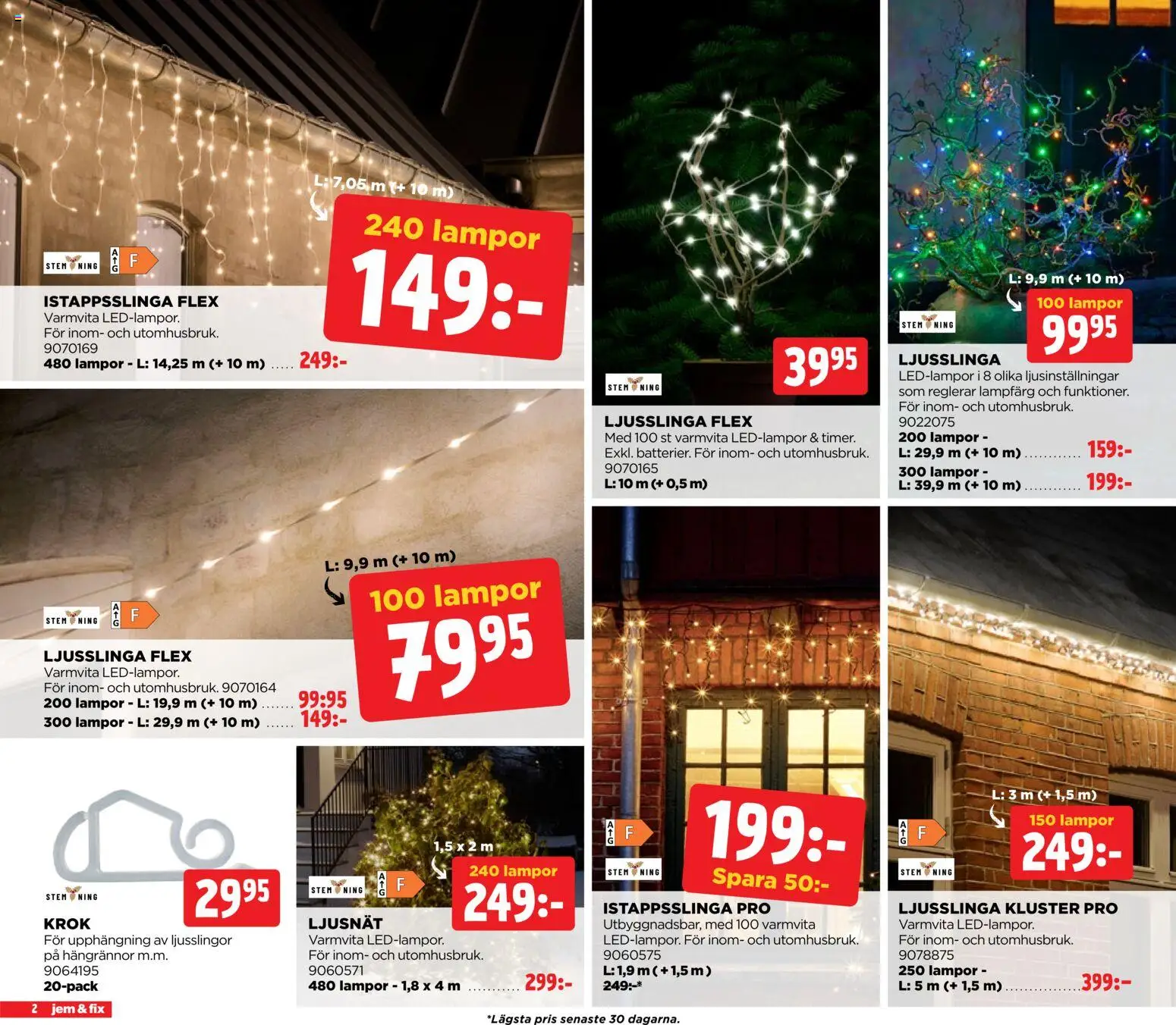 Jem & Fix reklamblad aktuell från 03.11.2025 | Sida: 2 | Produkter: Ljusslinga