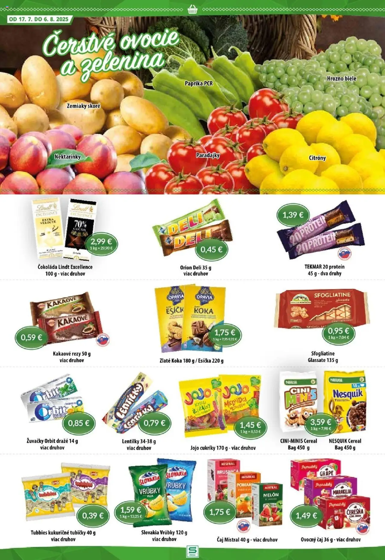 Sintra leták │ platný od 17.07.2025 | Strana: 6 | Produkty: Paprika, Lindt, Citróny, Cukríky