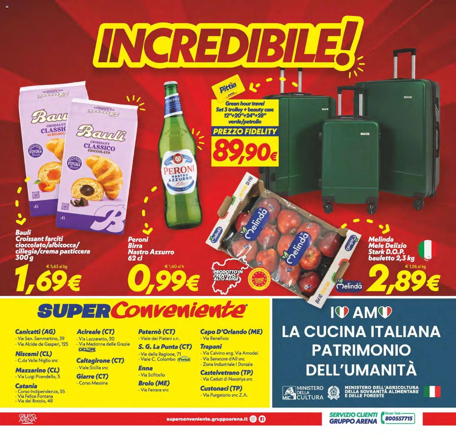Volantino SuperConveniente del 07.04.2026 | Pagina: 20 | Prodotti: Cioccolato, Birra, Mele, Trolley
