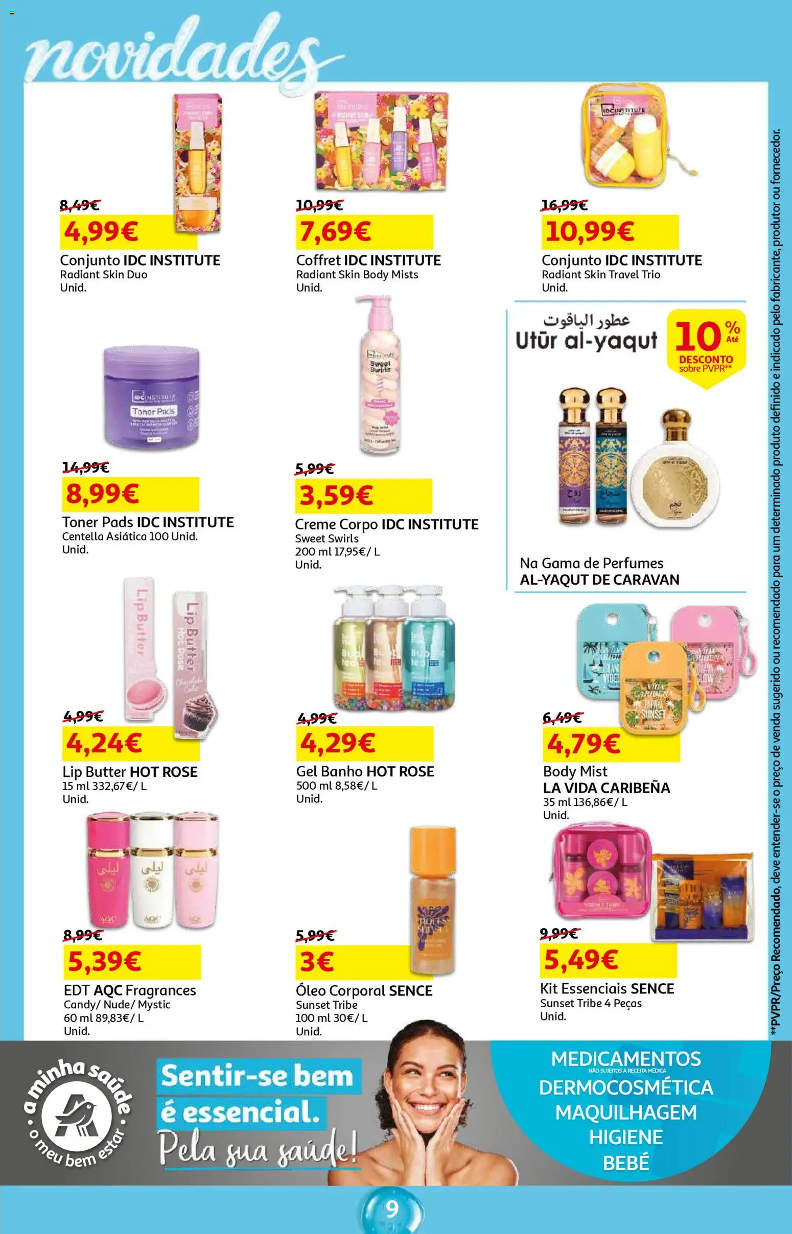 Auchan - Beleza Interiores Spring │ válido de 21.04.2026 | Página: 9 | Produtos: Perfumes, Banho, Óleo, Creme