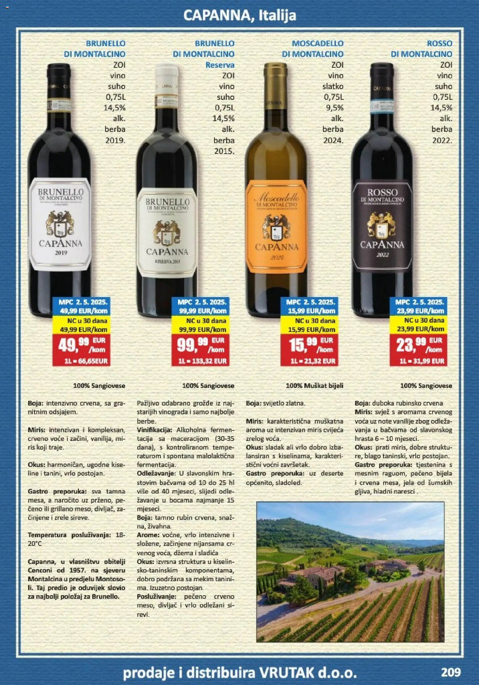 Vrutak katalog | vrijedi od 01.11.2025 | Stranica: 209 | Proizvodi: Miris, Vino, Tjestenina, Voda