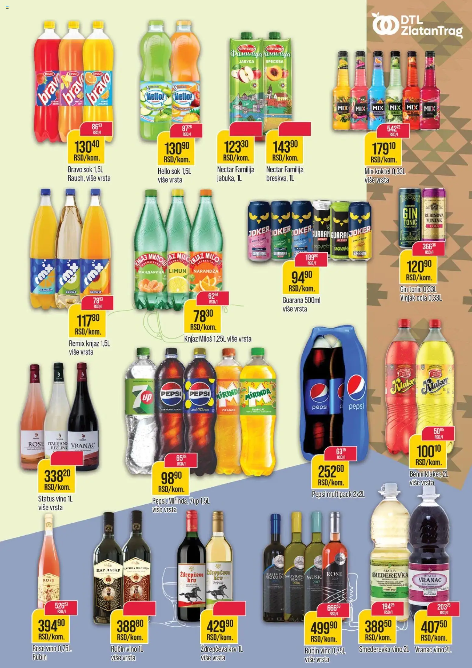 Zlatan Trag katalog - važi od 02.01.2026 | Strana: 9 | Proizvode: Vranac, Mango, Gin, Sok