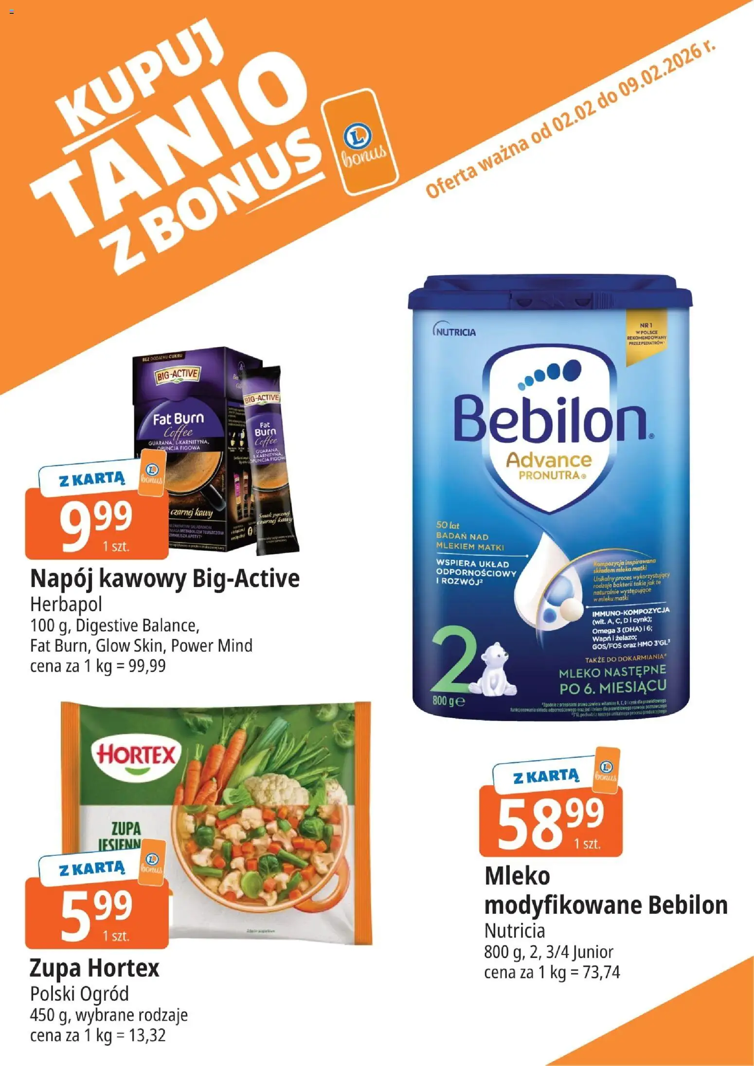 E.Leclerc Gazetka - Radom od 02.02.2026 | Strona: 9 | Produkty: Karta, Mleka, Mleko modyfikowane, Zupa