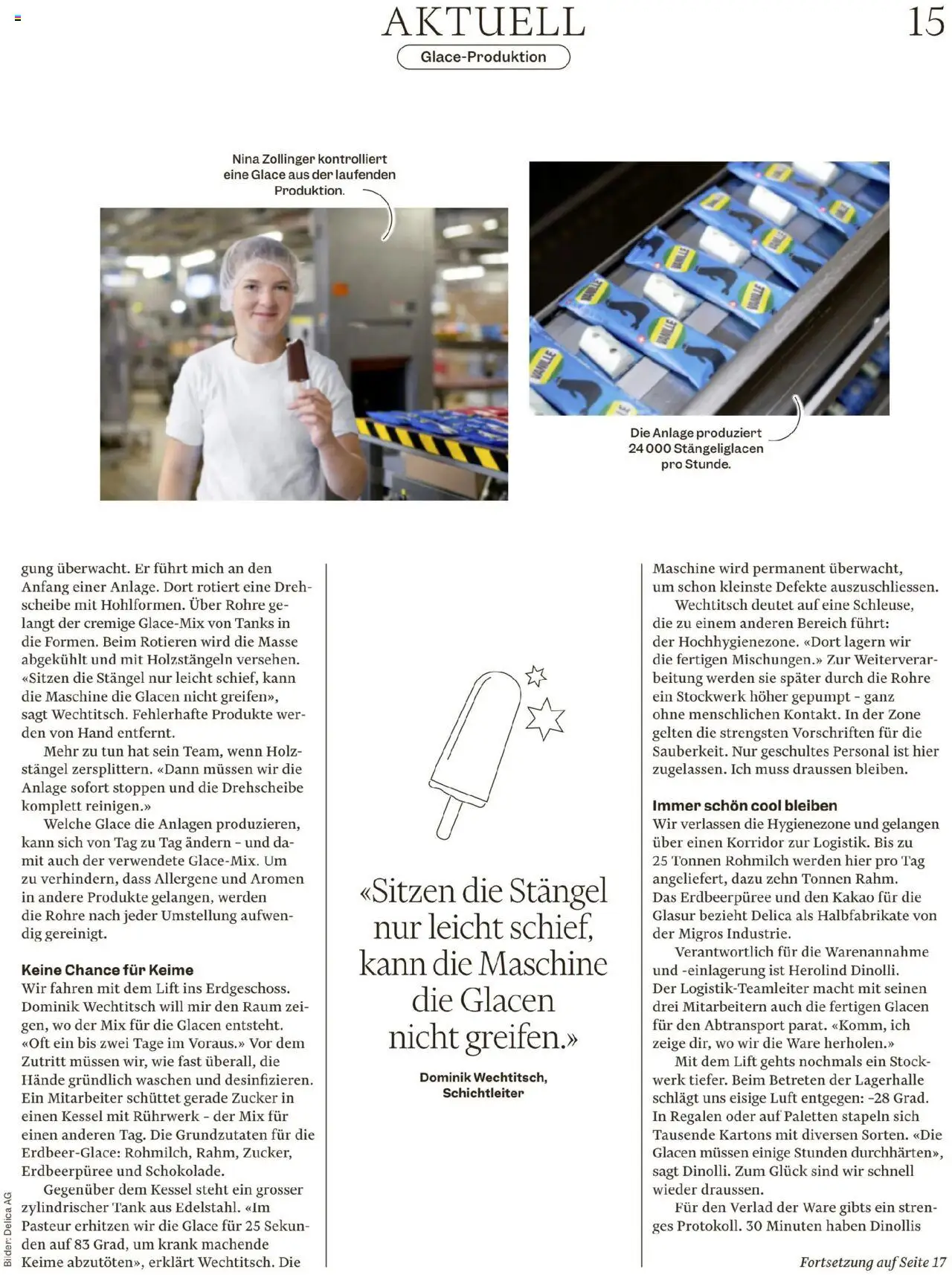 Migros - Magazin ab 12.08.2025 | Seite: 15 | Produkte: Glace, Zucker, Scheibe, Bilder