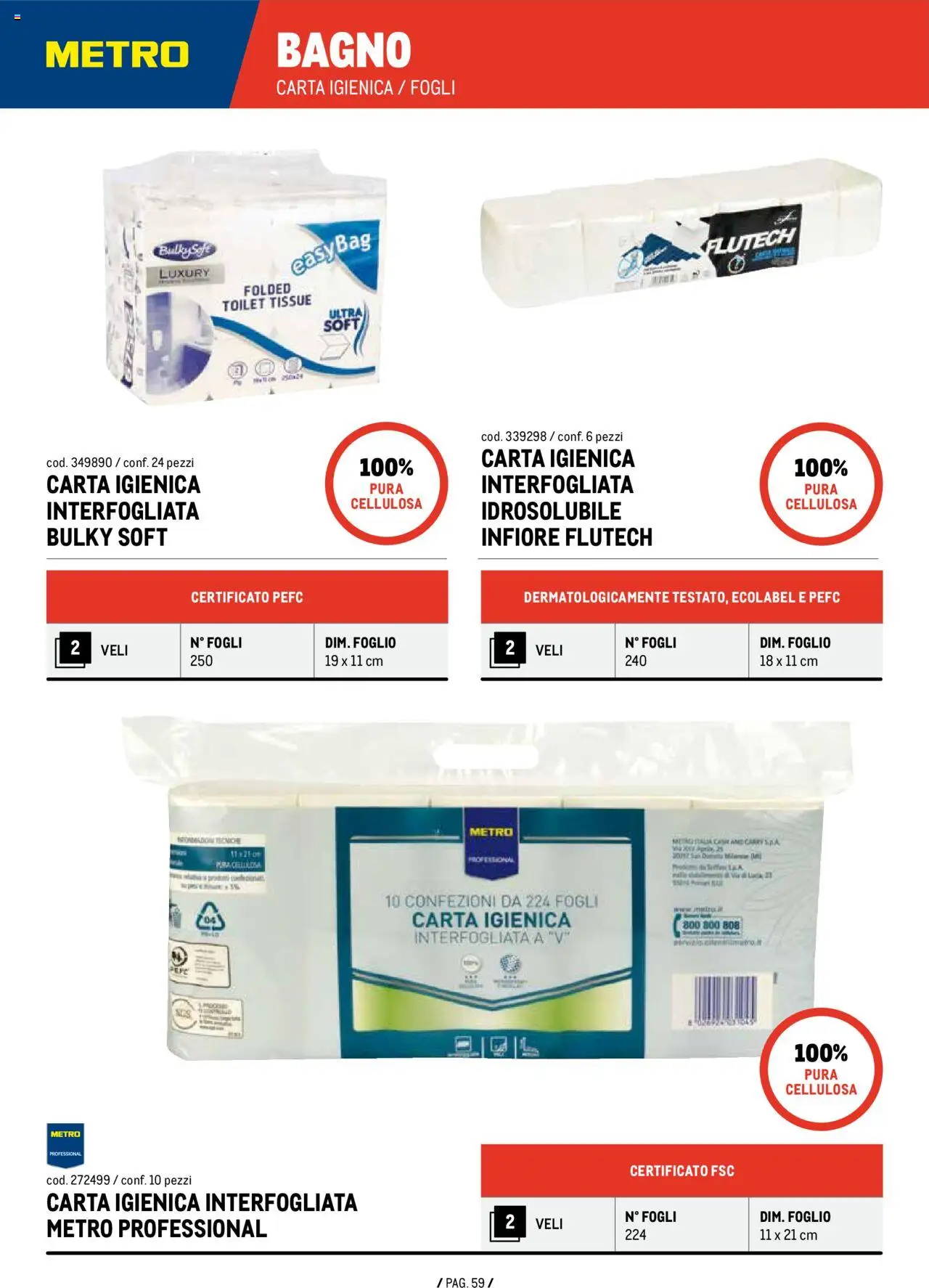 Volantino Metro del 11.09.2025 | Pagina: 59 | Prodotti: Carta igienica, Salsa, Metro, Bagno