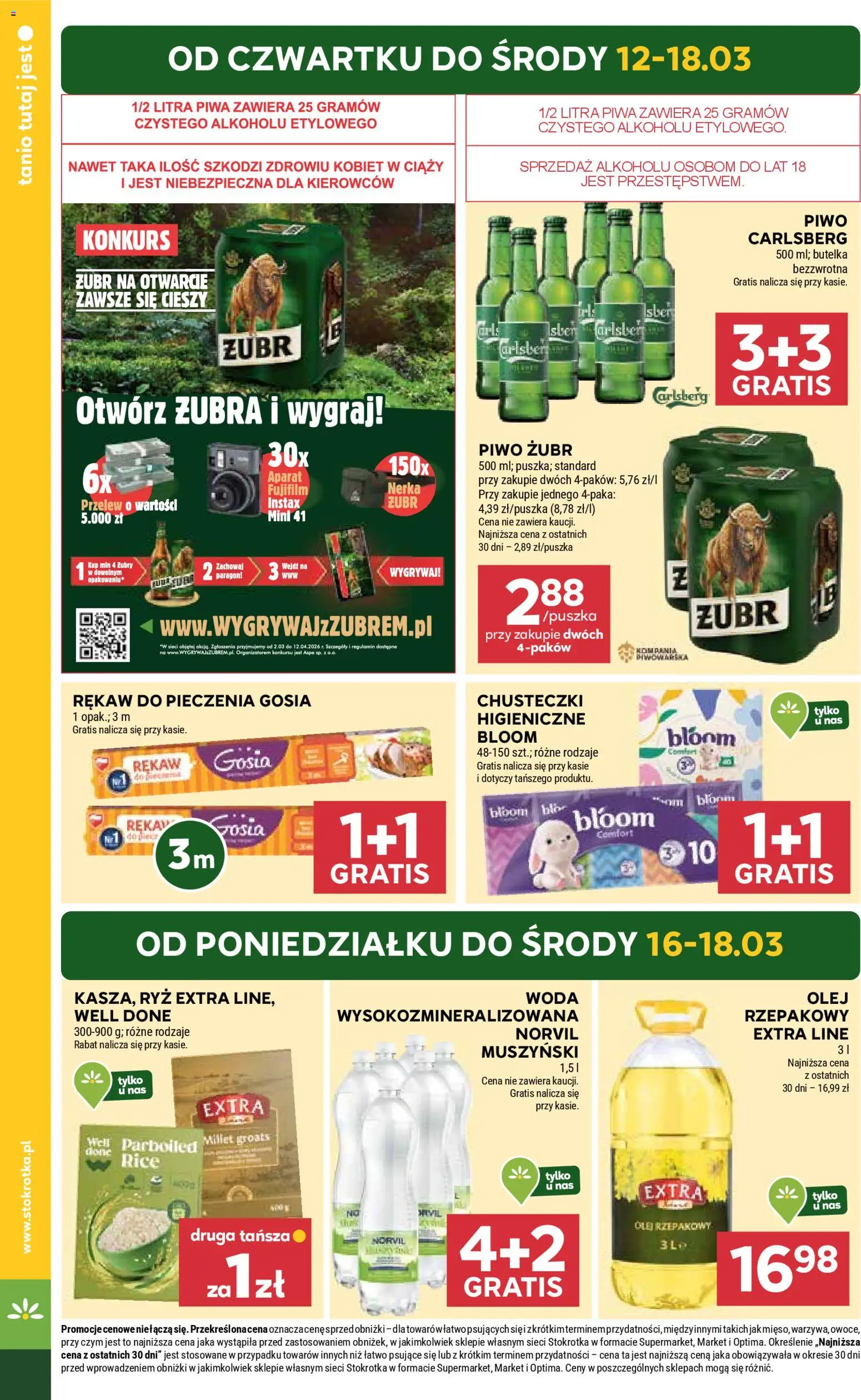 Stokrotka gazetka od 12.03.2026 | Strona: 4 | Produkty: Olej rzepakowy, Olej, Piwo, Ryż