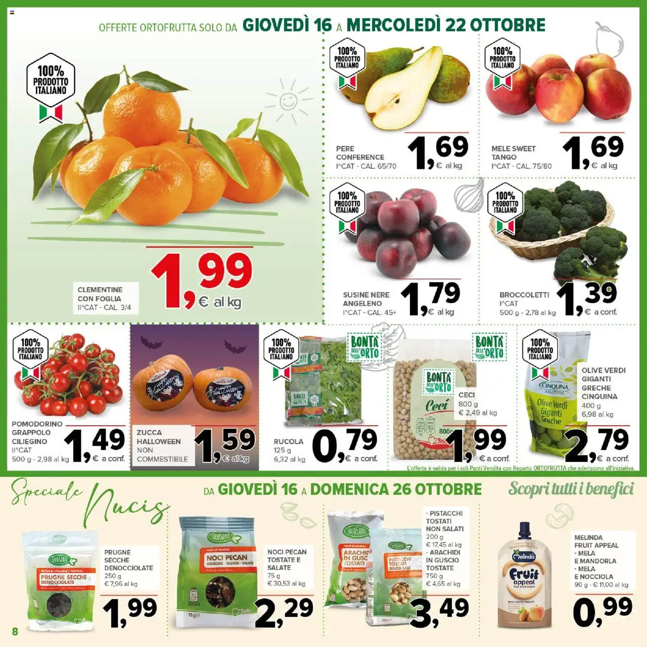 Volantino Todis del 16.10.2025 | Pagina: 8 | Prodotti: Ceci, Olive, Zucca, Arachidi