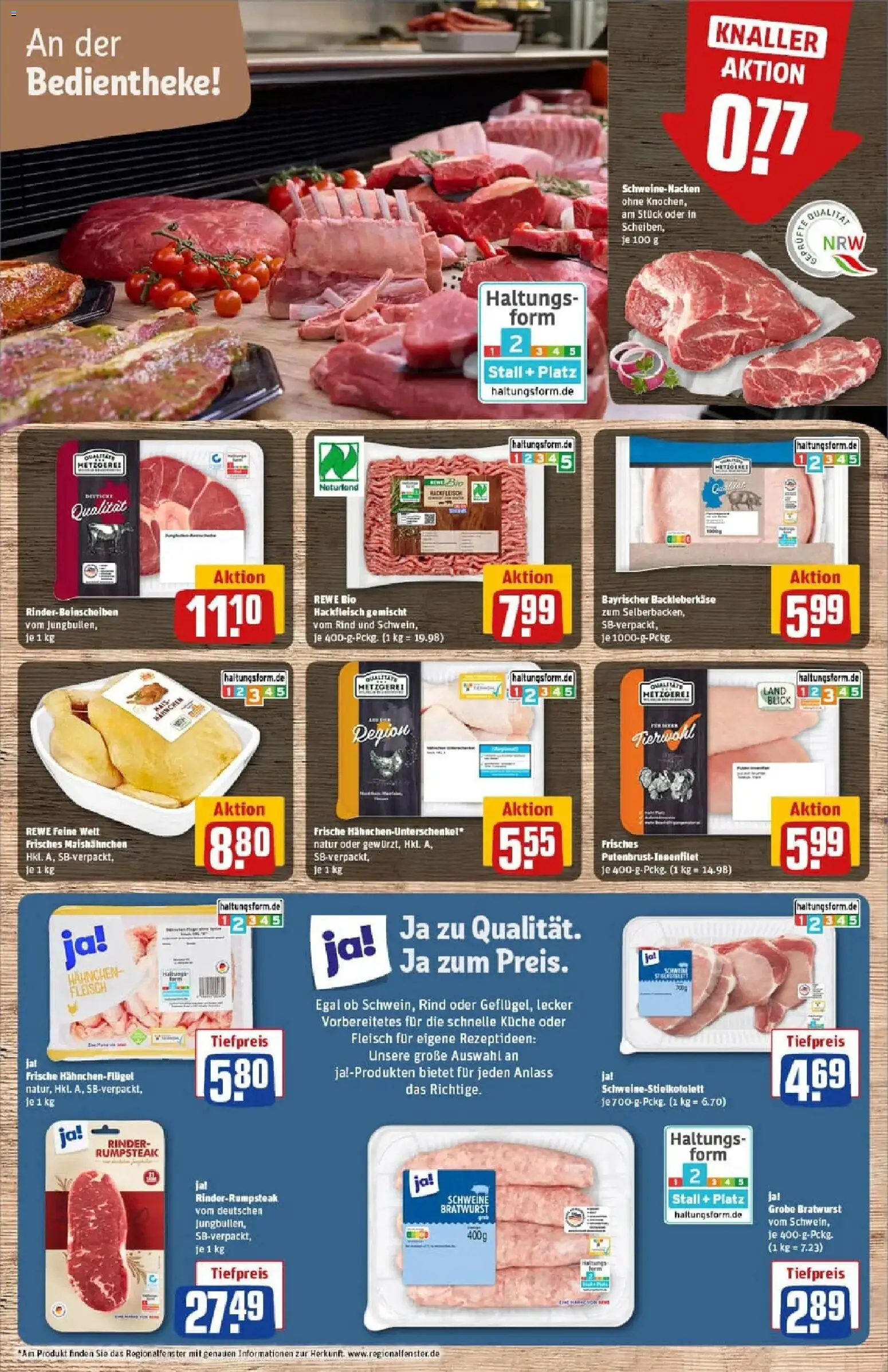 Rewe prospekt Düsseldorf / Heerdt	 – gültig ab 11.01.2026 | Seite: 8 | Produkte: Bratwurst, Küche, Schweinenacken, Hackfleisch