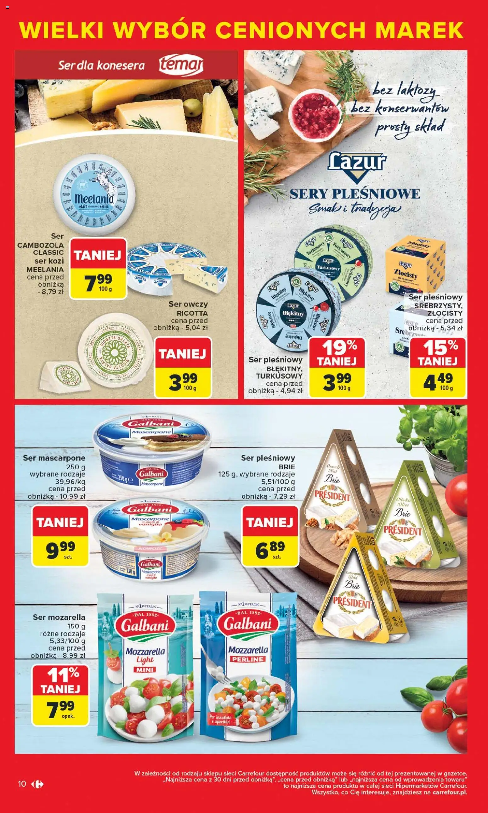 Carrefour Gazetka - Markowe atrakcje cenowe od 27.10.2025 | Strona: 12 | Produkty: Mascarpone, Ser, Mozzarella, Sery pleśniowe