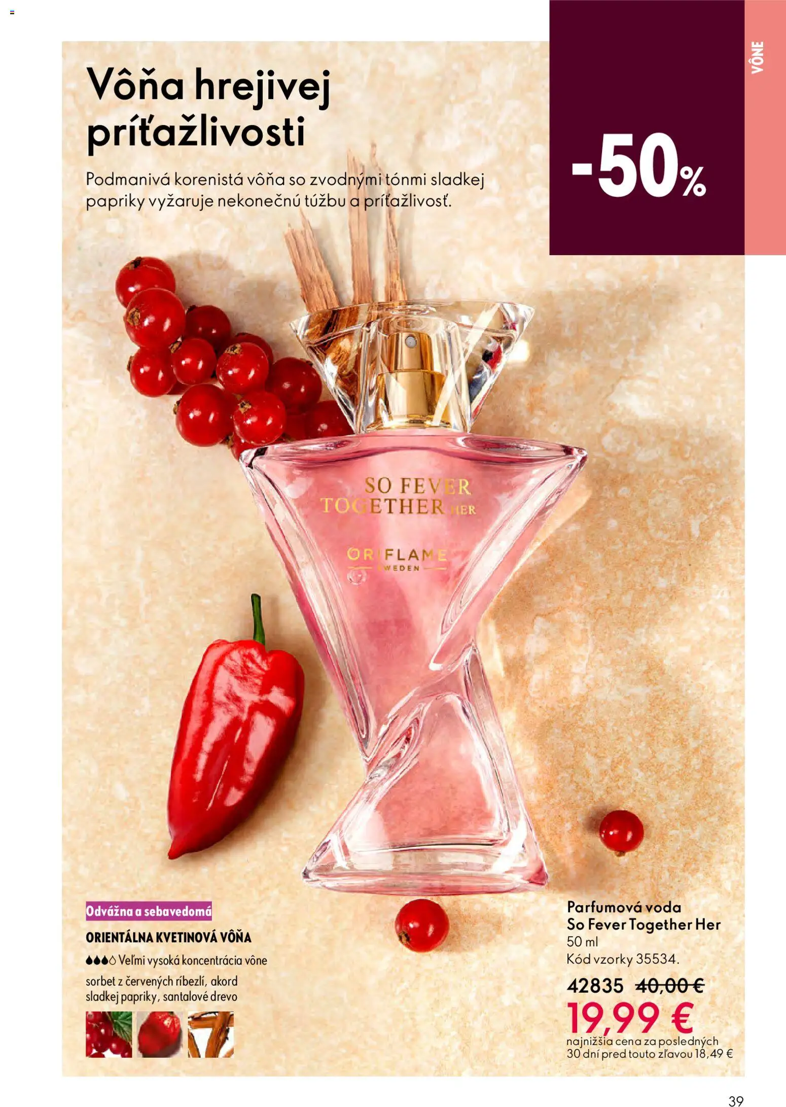 Nové Oriflame akcie – leták je platný od 04.03.2026 | Strana: 39 | Produkty: Sorbet, Voda