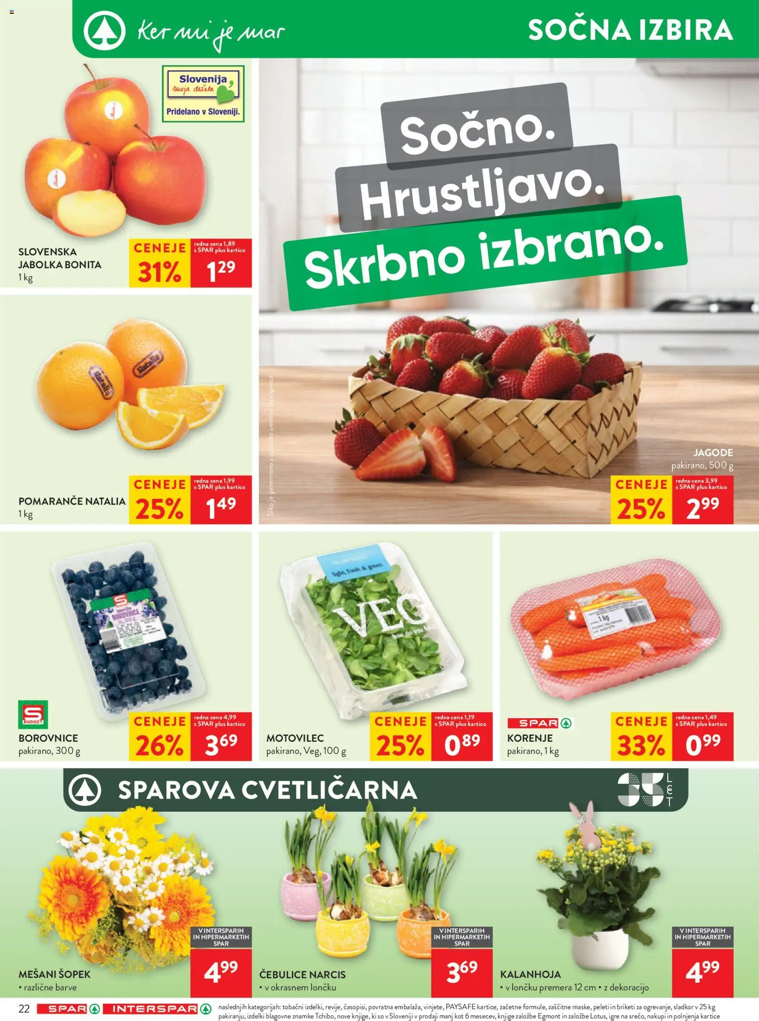 Novi Spar katalog ponudbe – veljaven od 25.03.2026 | Stran: 26 | Izdelki: Jabolka, Borovnice, Jagode, Sladkor