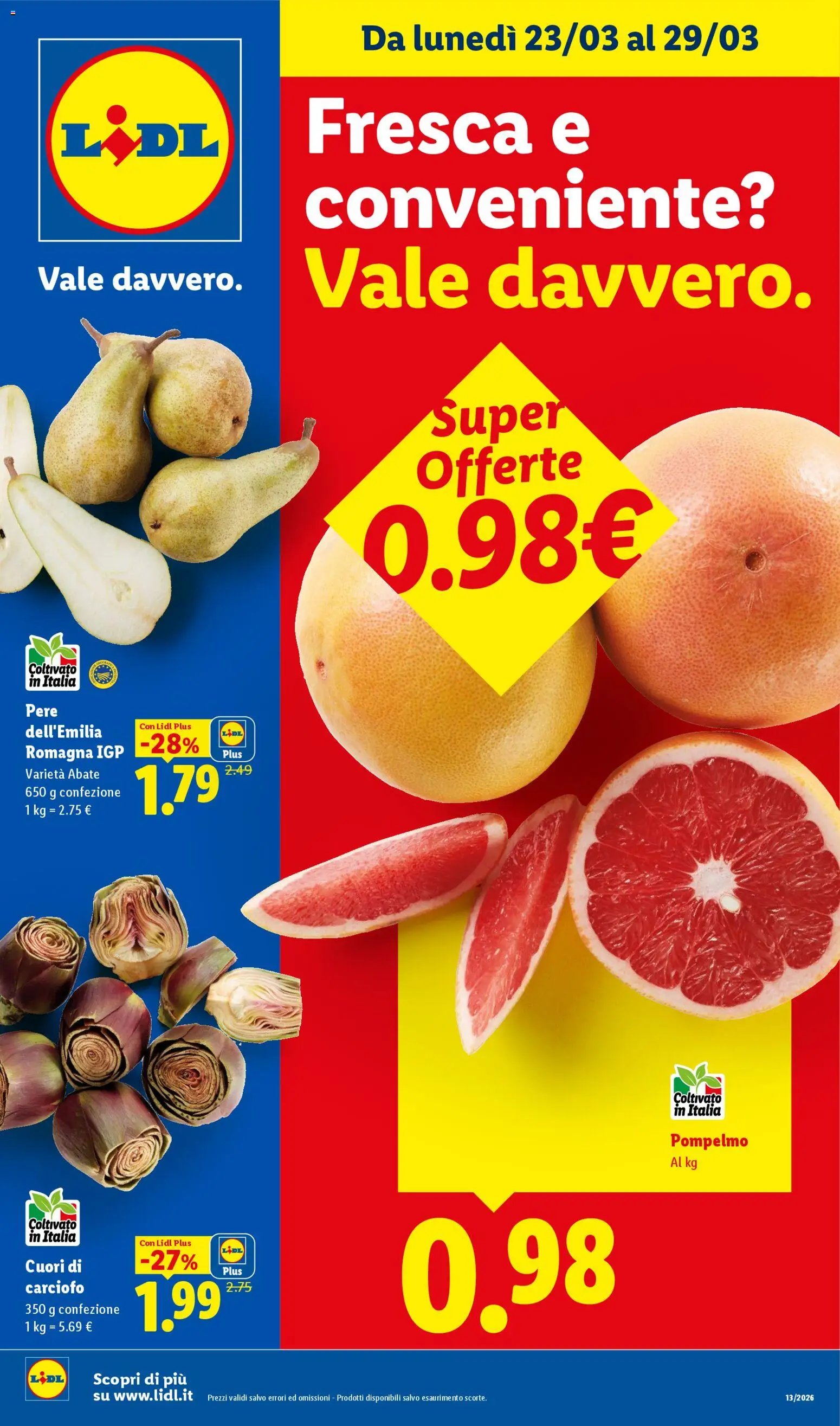 Volantino Lidl del 23.03.2026 | Pagina: 1 | Prodotti: Pompelmo