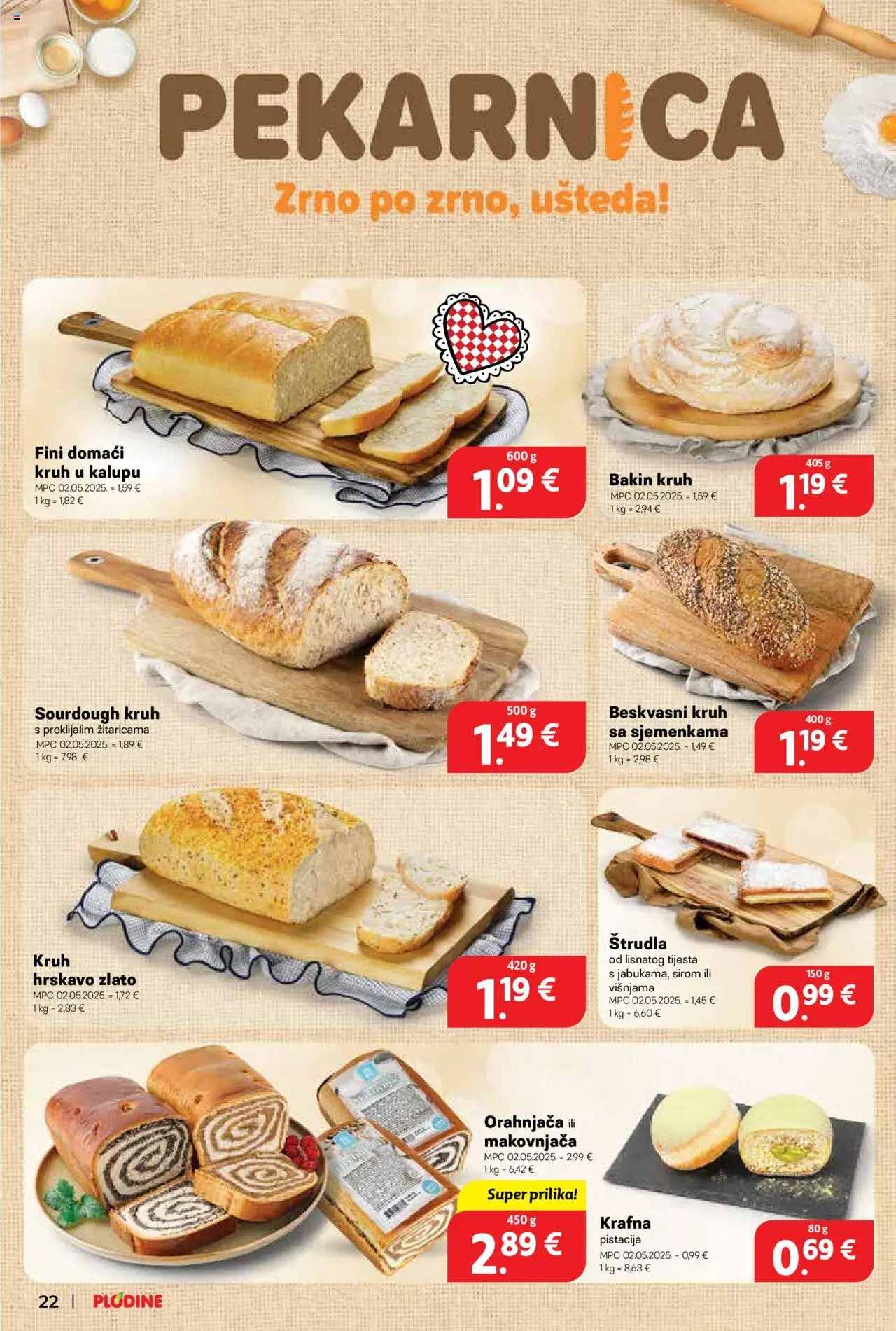 Plodine katalog | vrijedi od 18.06.2025 | Stranica: 22 | Proizvodi: Kruh