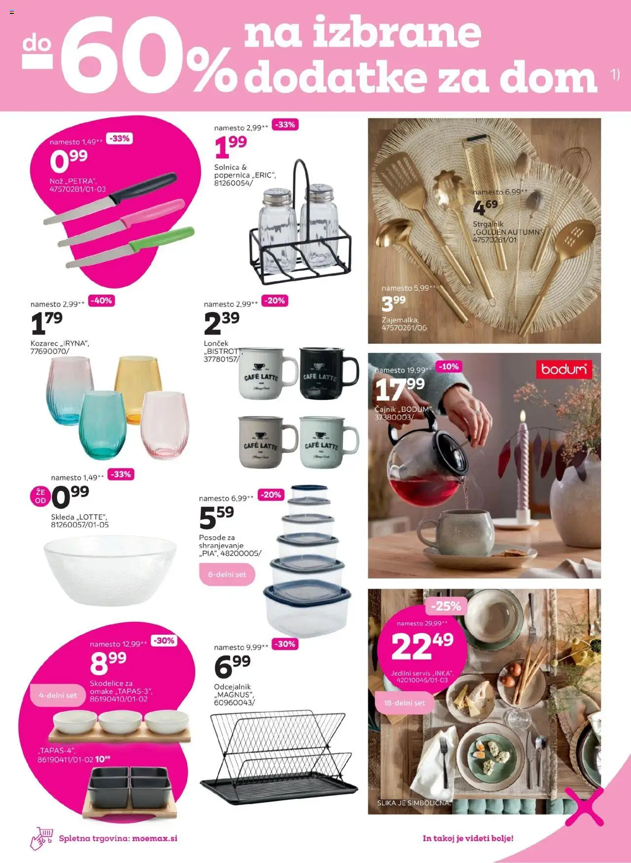 Novi Mömax katalog ponudbe – veljaven od 13.10.2025 | Stran: 7 | Izdelki: Kozarec, Nož, Cajnik