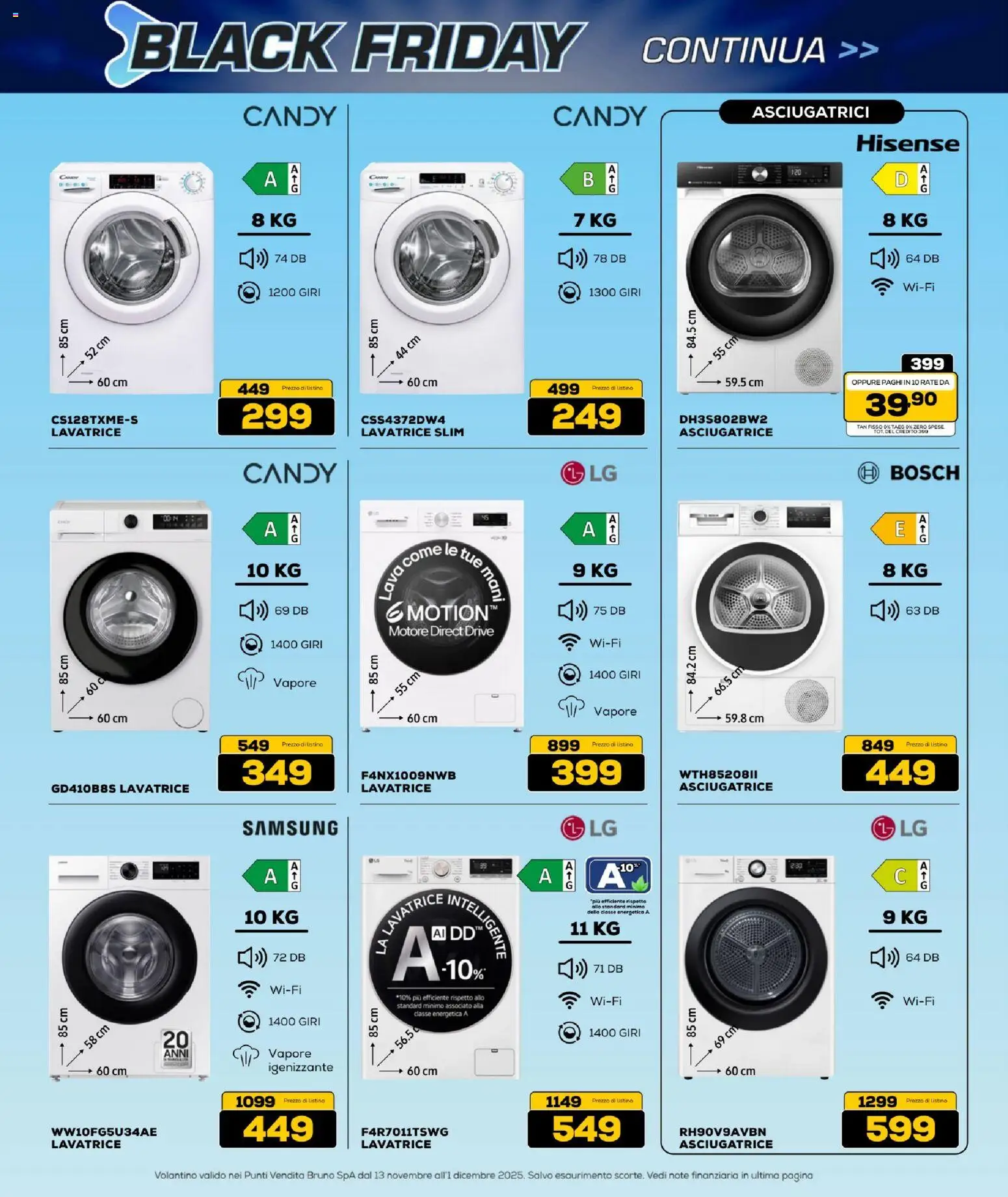 Volantino BRUNO del 13.11.2025 | Pagina: 17 | Prodotti: Lavatrice, Asciugatrice, Samsung