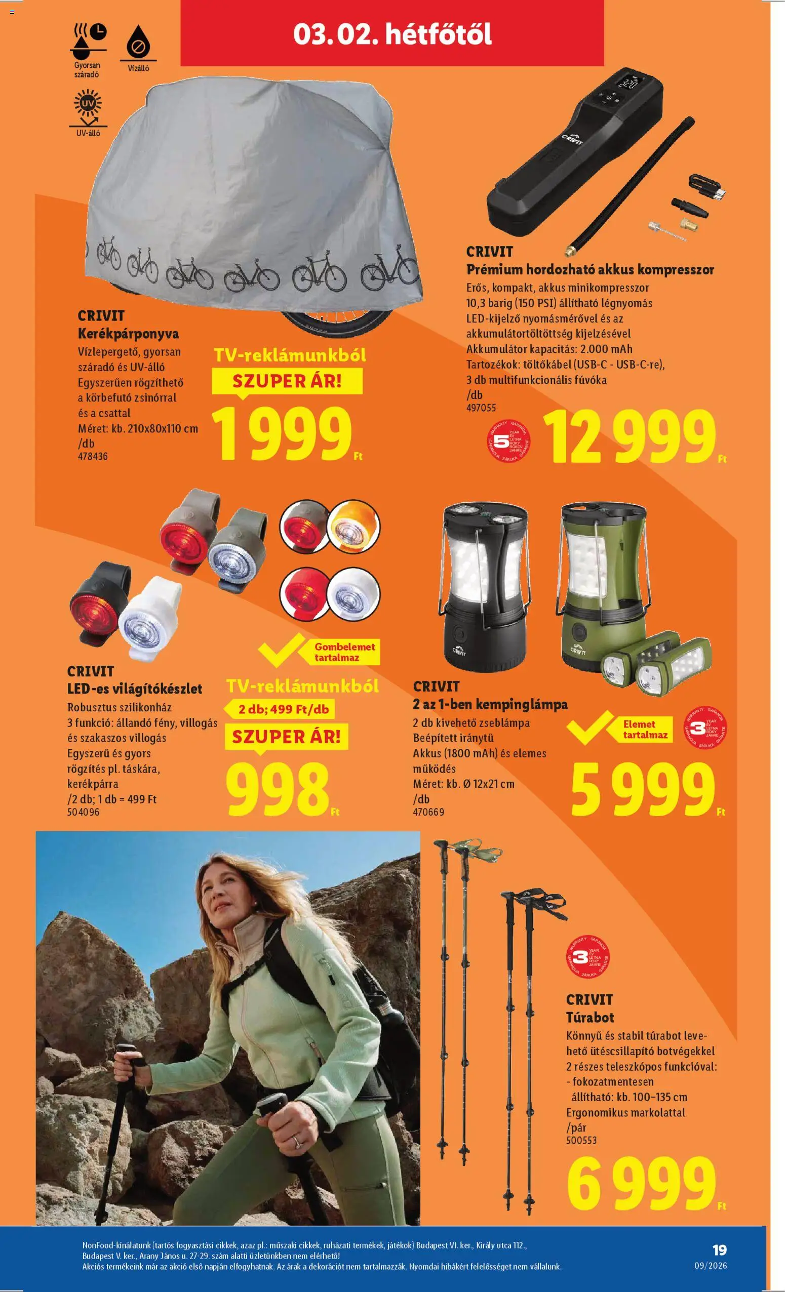 Lidl akciós ujság - amely érvényes a következő dátumtól: 26.02.2026 | Oldal: 19 | Termékek: Kompresszor, Túrabot, Játékok, Akkumulátor