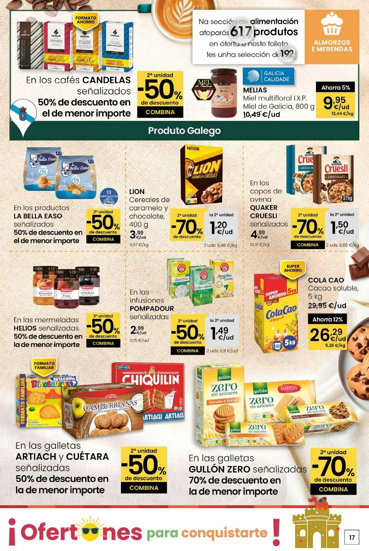 Eroski - Ofertons para conquistarte │ válido desde el 31.07.2025 | Página: 17 | Productos: Chocolate, Copos, Horno, Φρυγανιές σικάλεως