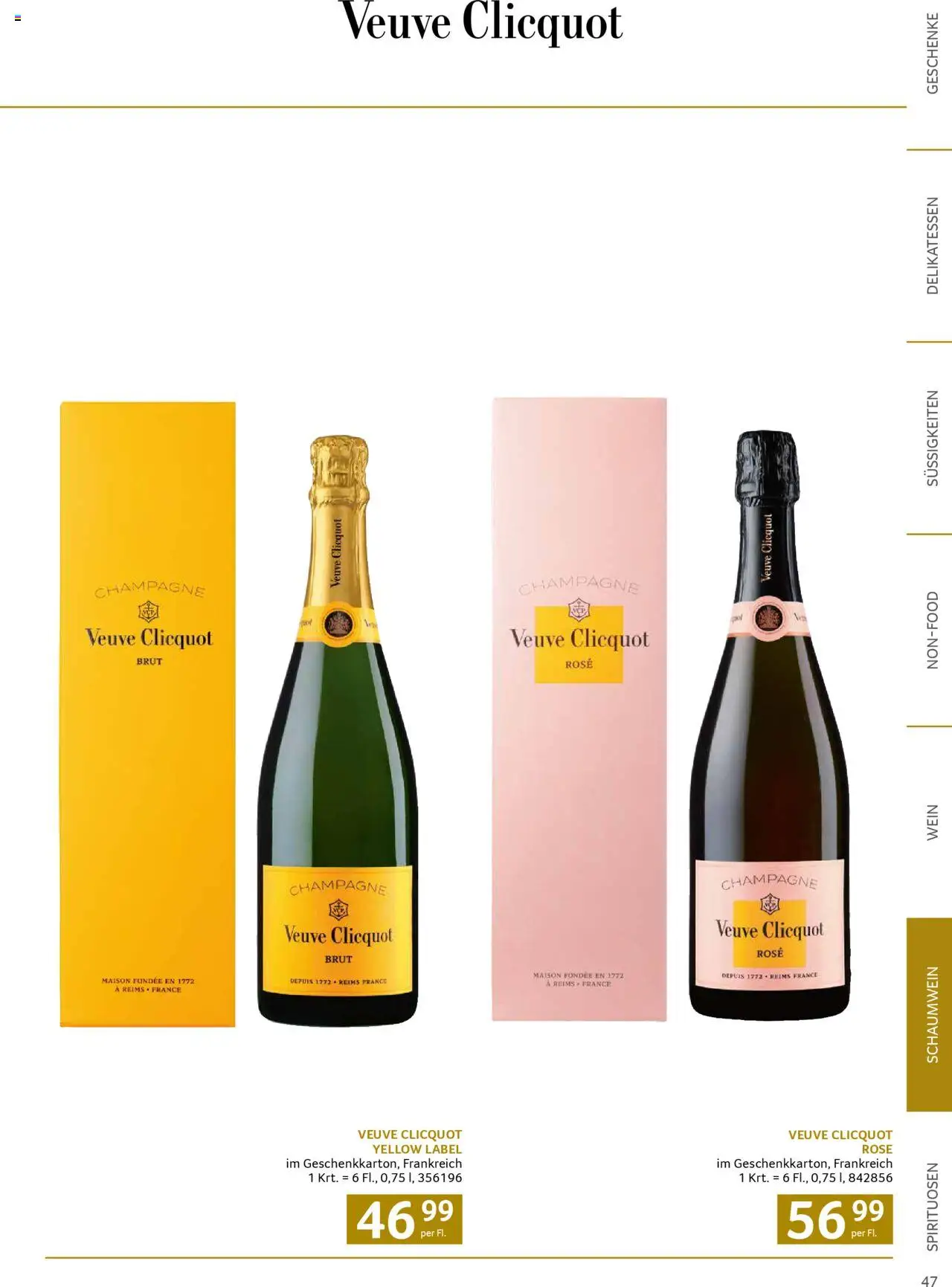 Transgourmet Weihnachtskatalog 2025 gültig ab 13.10.2025 | Seite: 47 | Produkte: Süßigkeiten, Wein