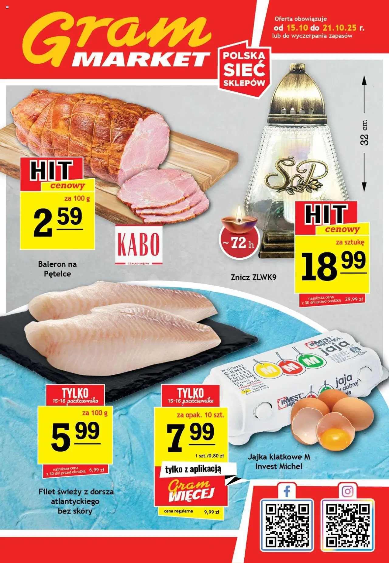Gram Market Gazetka od 15.10.2025 | Strona: 1 | Produkty: Jajka, Jaja