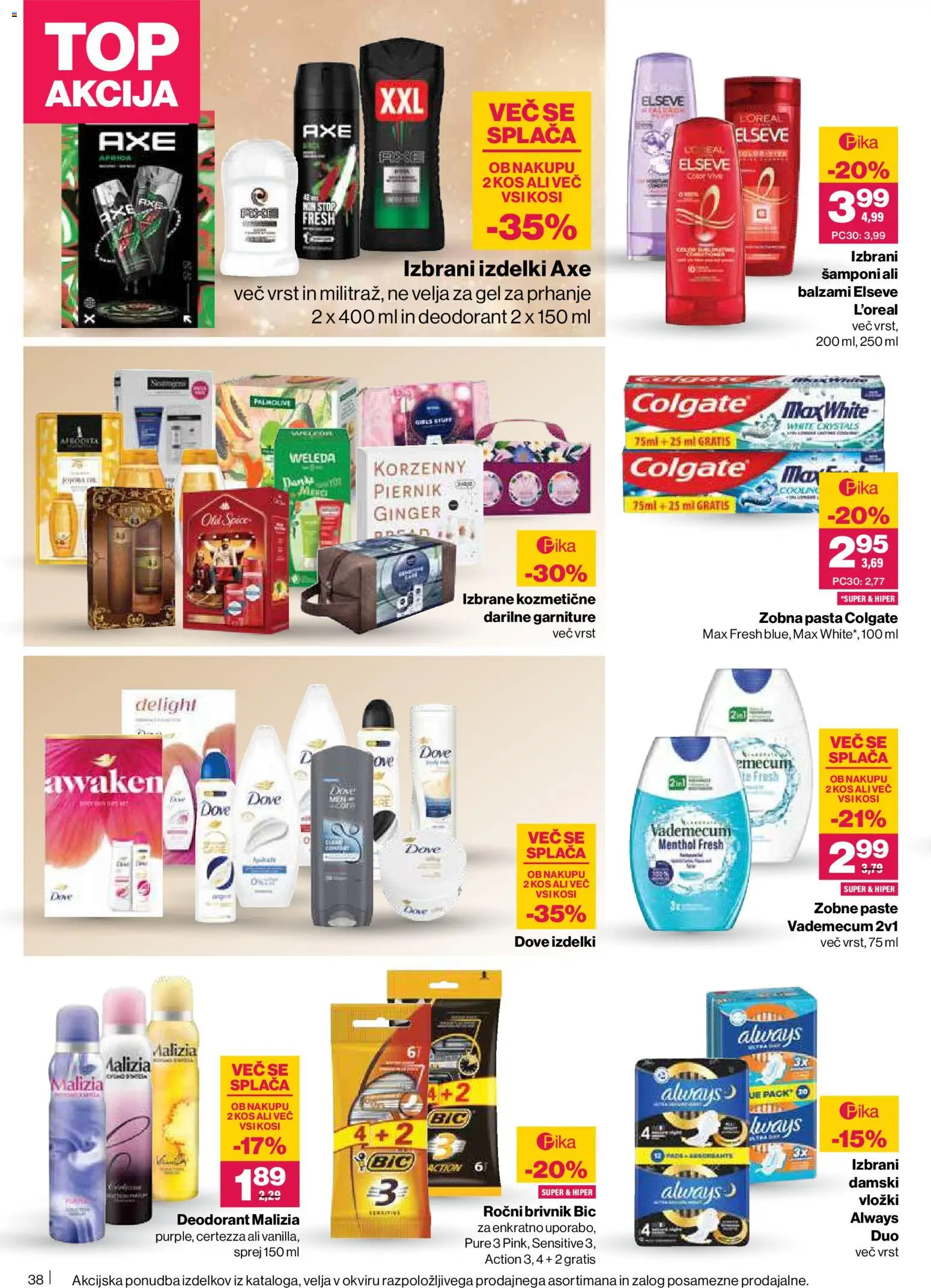 Novi Mercator katalog ponudbe – veljaven od 11.12.2025 | Stran: 38 | Izdelki: Gel za prhanje, Kos, Zobna pasta, Brivnik